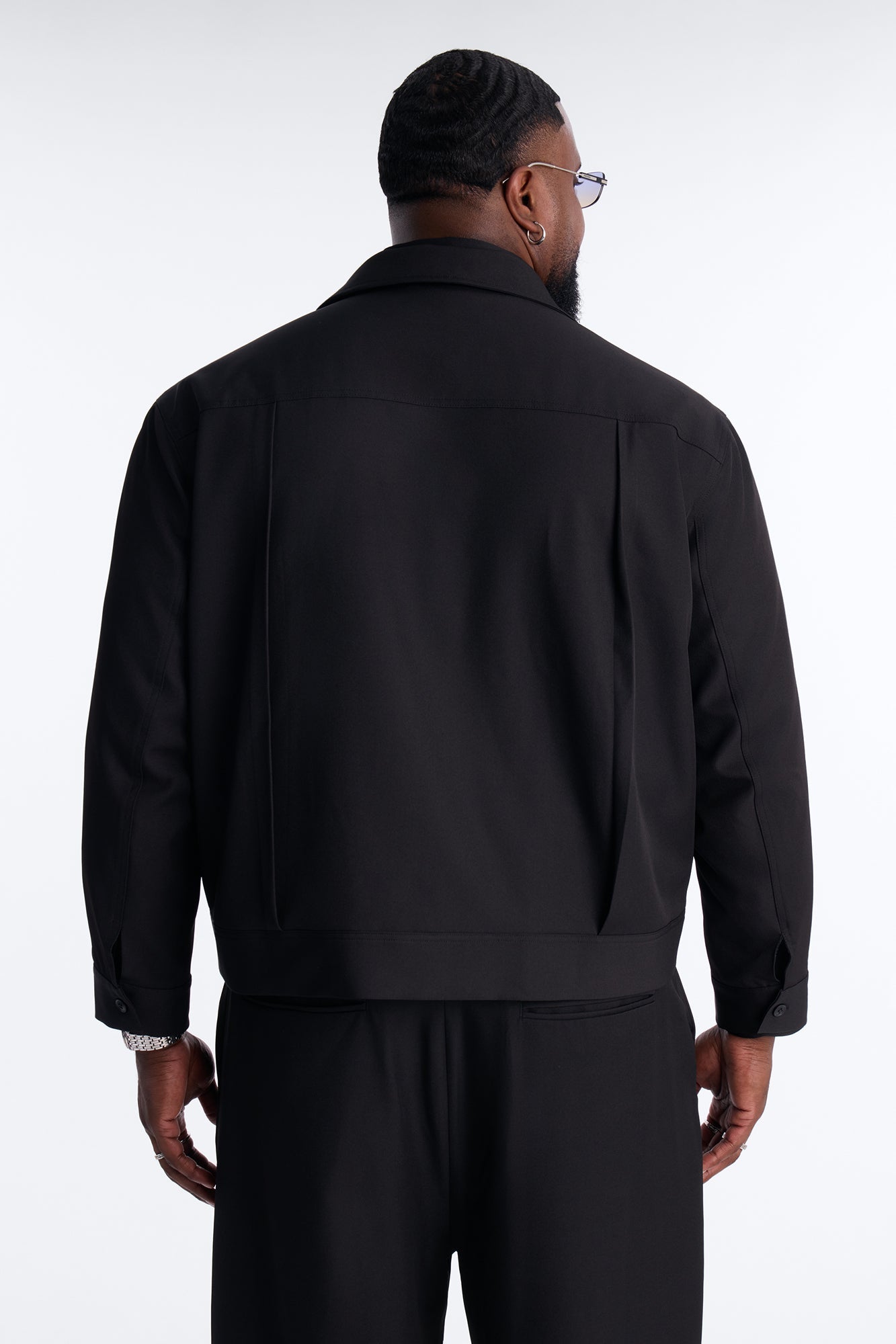 Relaxed Vertical Sync Zip Jacket - Black