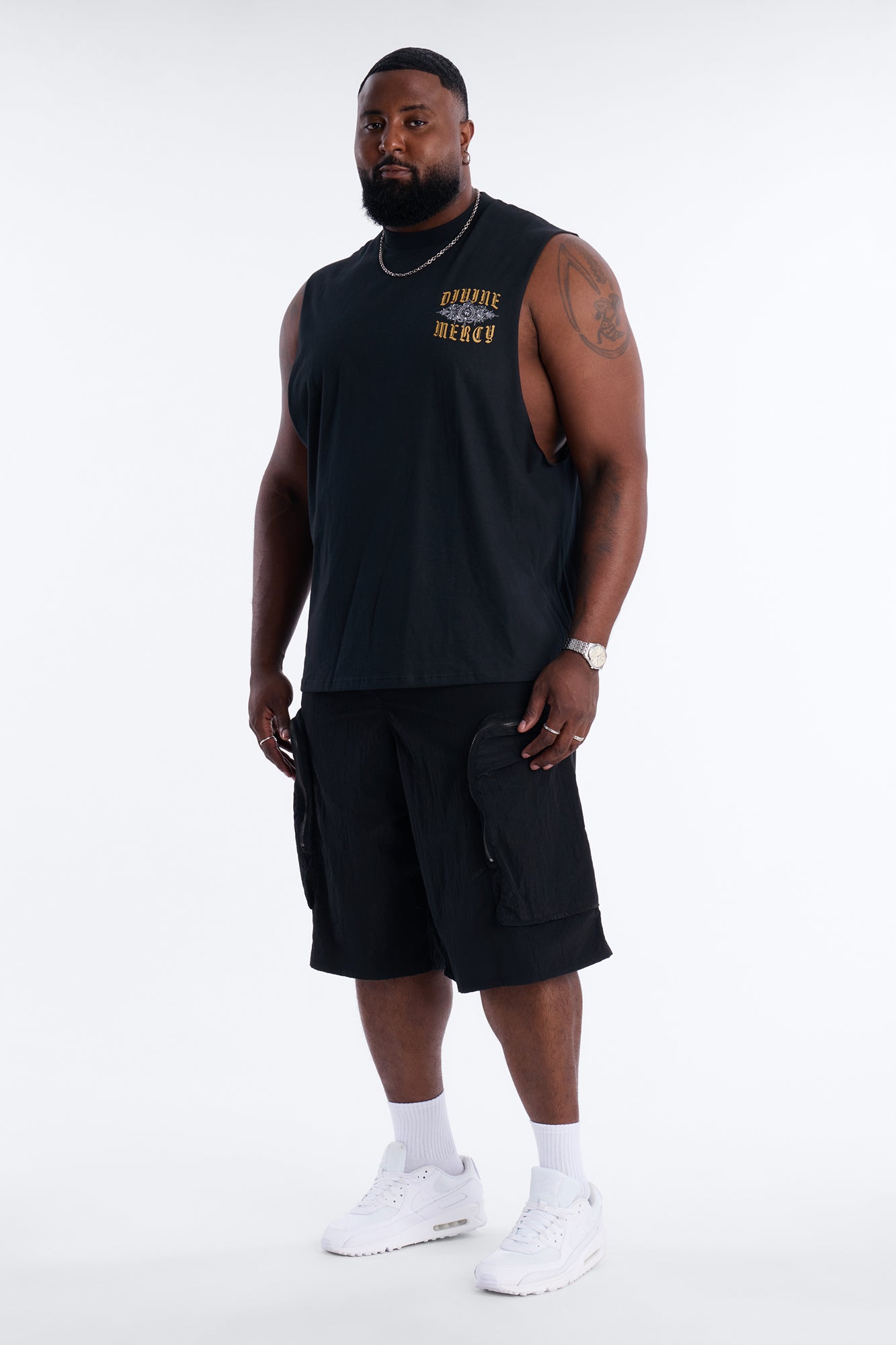 Divine Mercy Muscle Tee - Black