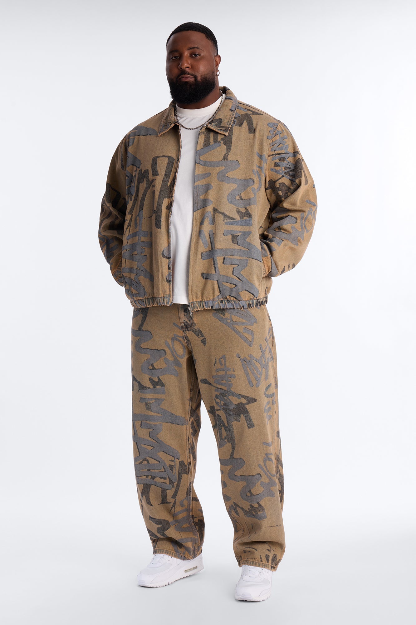 Vintage Graffiti Barrel Jeans - Vintage Wash