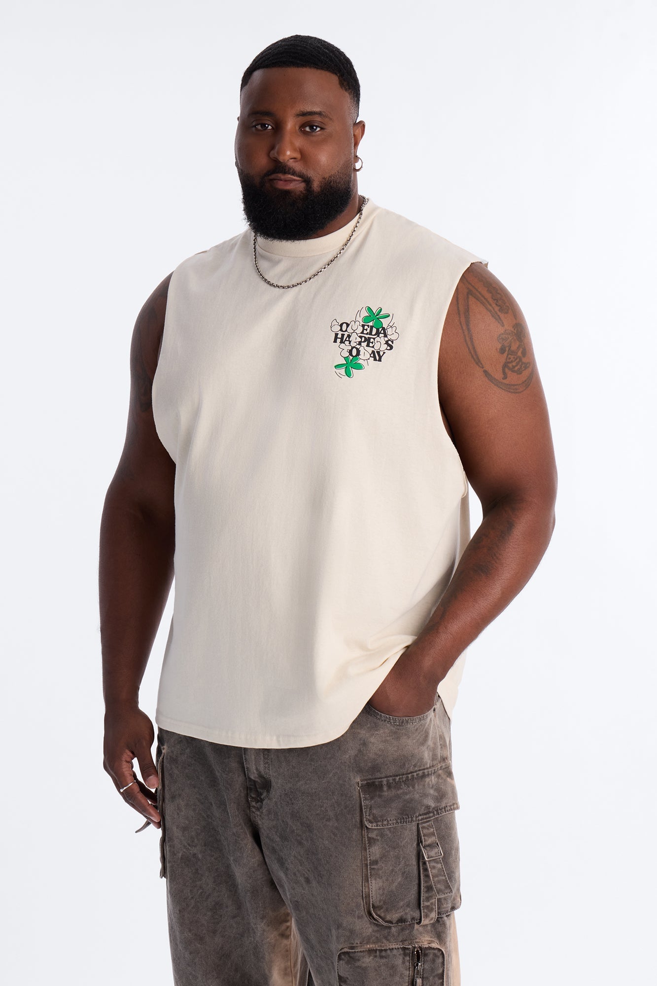 Someday Happens Today Muscle Tee - Cream