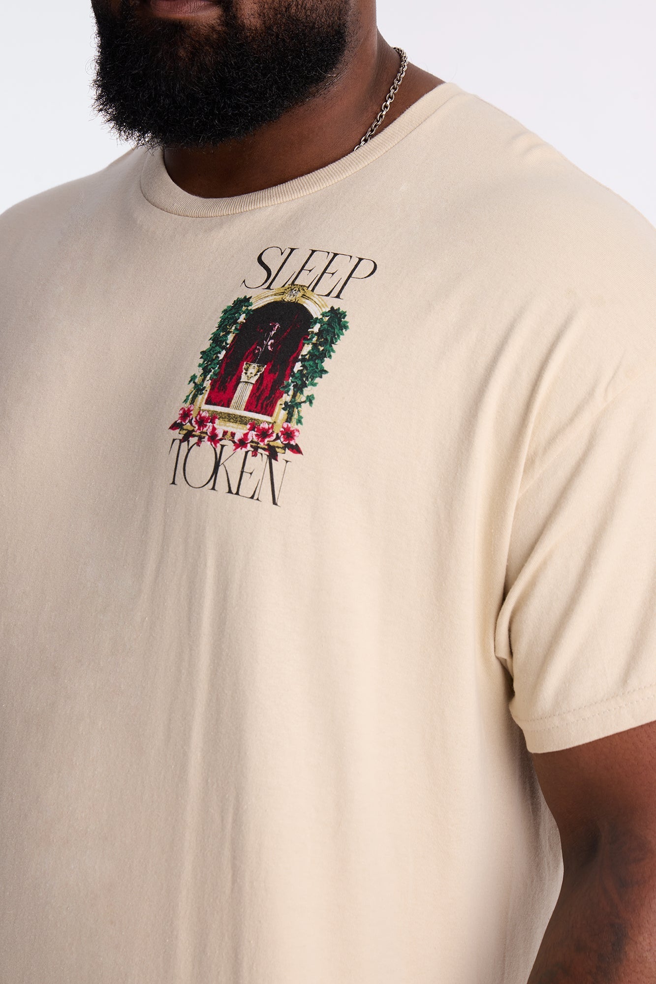 Sleep Token Rose Short Sleeve Tee - Cream