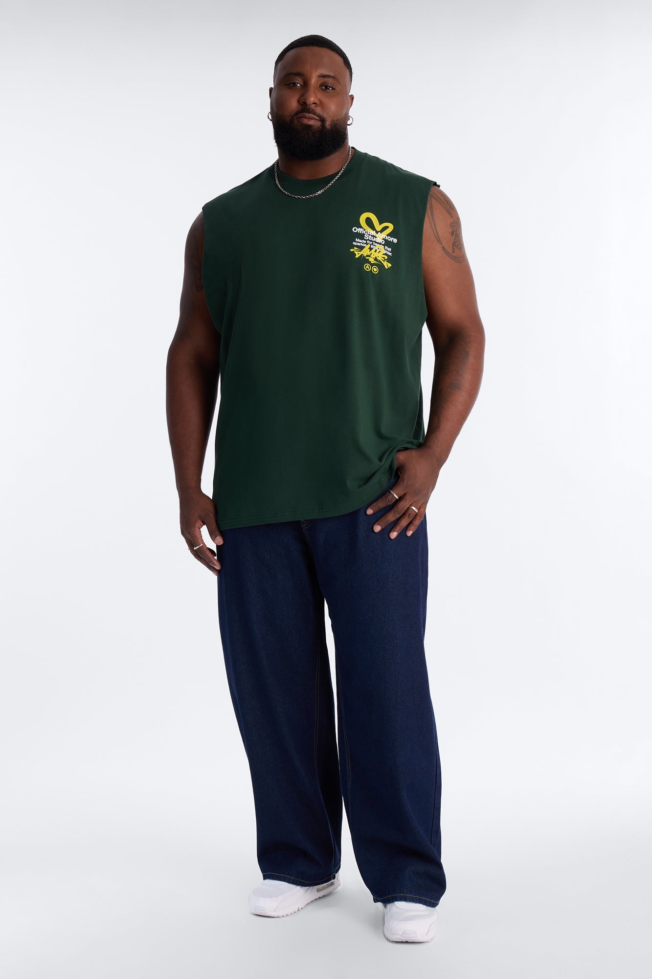 Amor Studio More Love Muscle Tee - Green