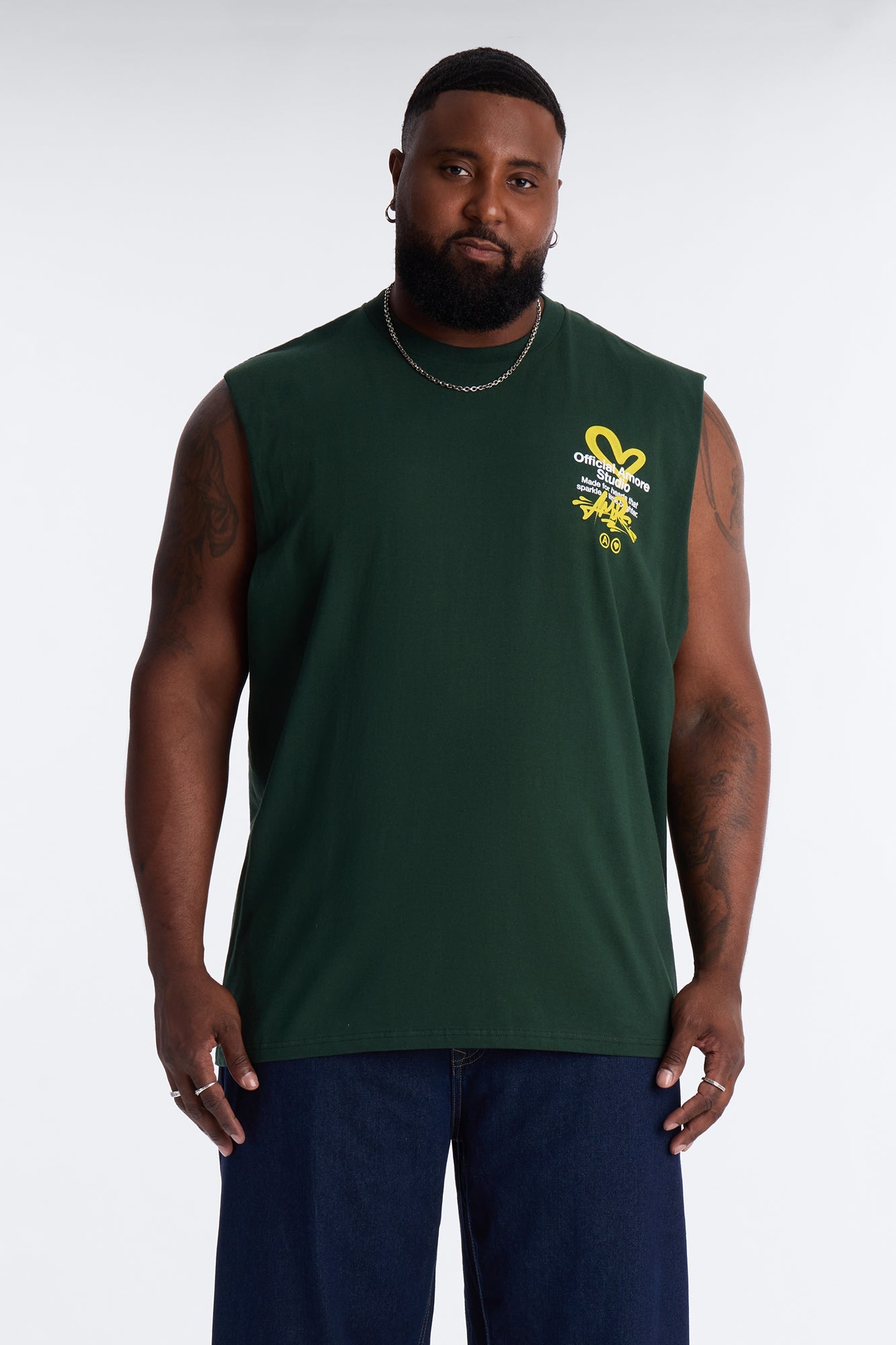 Amor Studio More Love Muscle Tee - Green