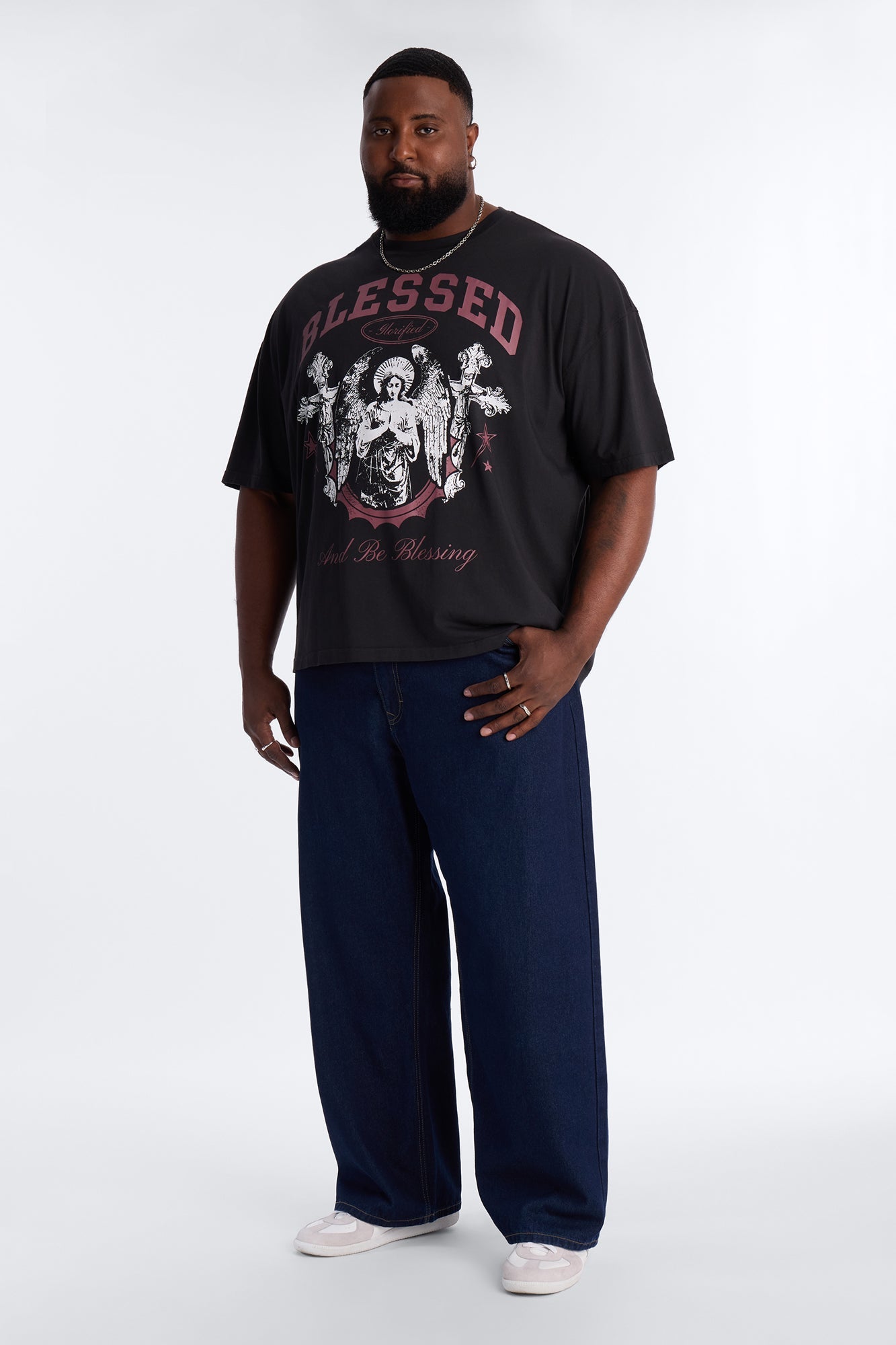 Blessed Glorified Oversized Short Sleeve Tee - Black Wash