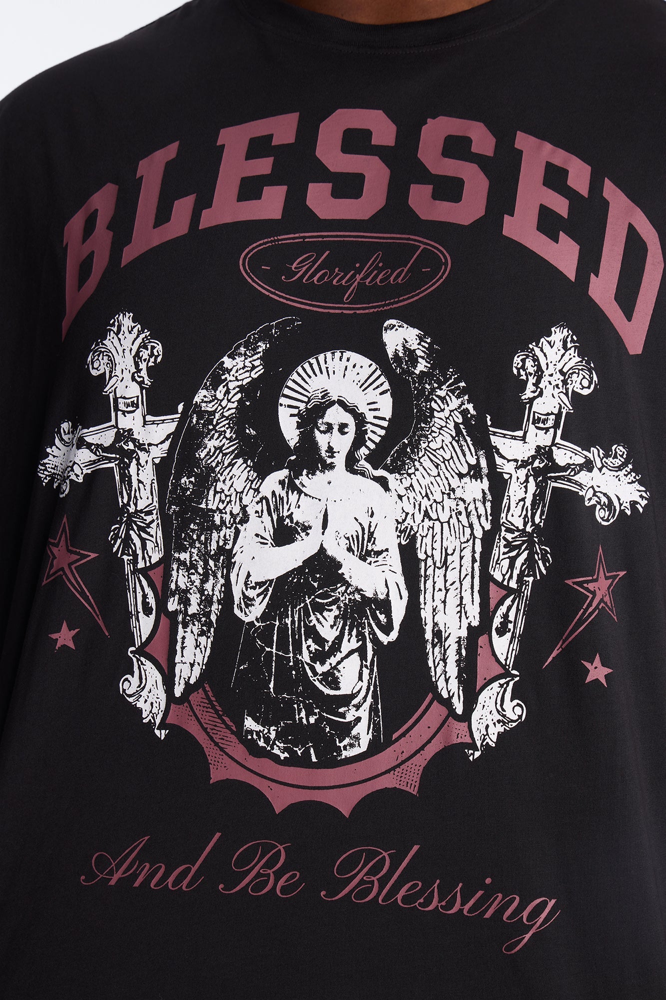 Blessed Glorified Oversized Short Sleeve Tee - Black Wash