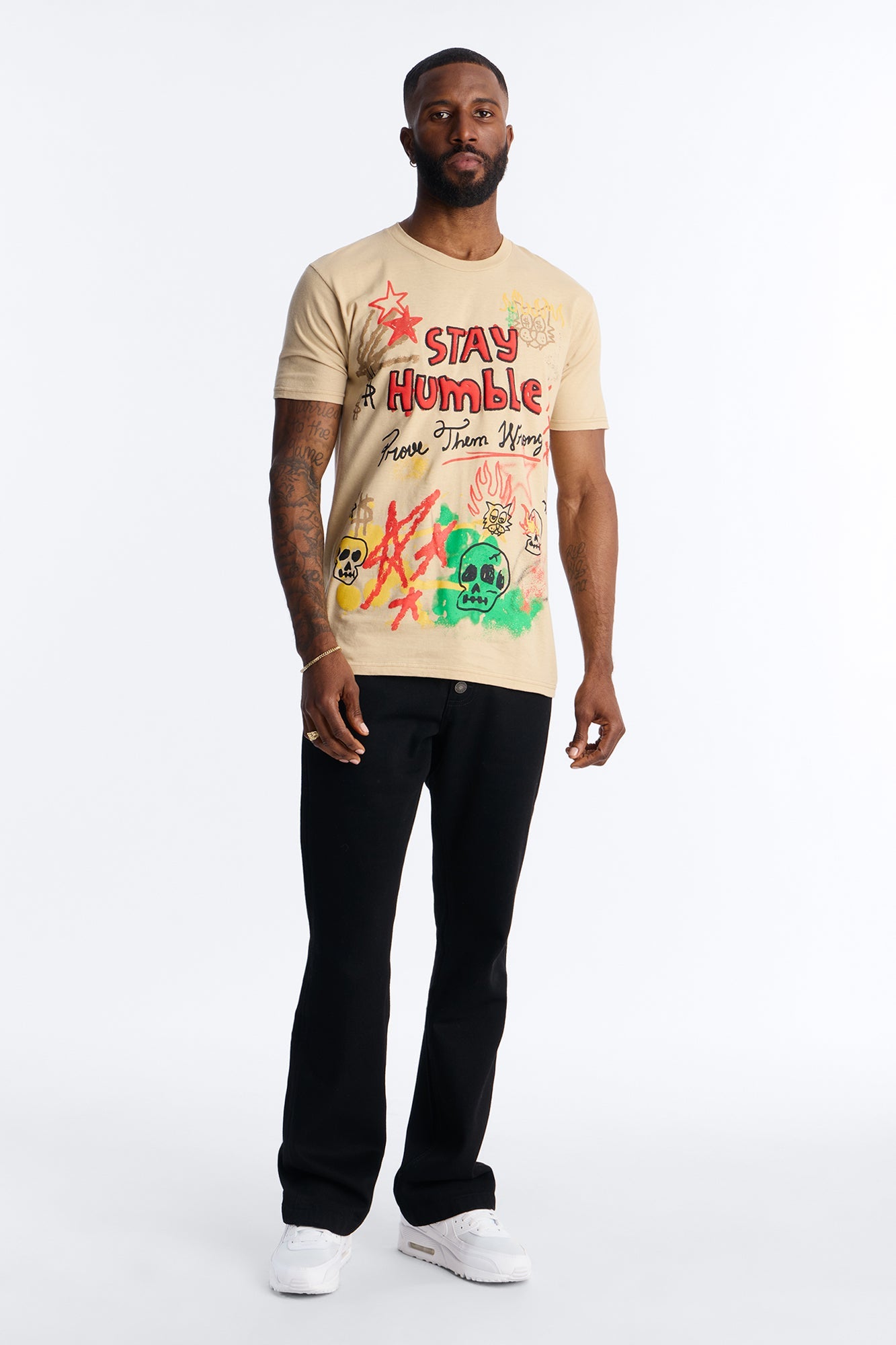 Prove Them Wrong Puff Print Short Sleeve Tee - Taupe