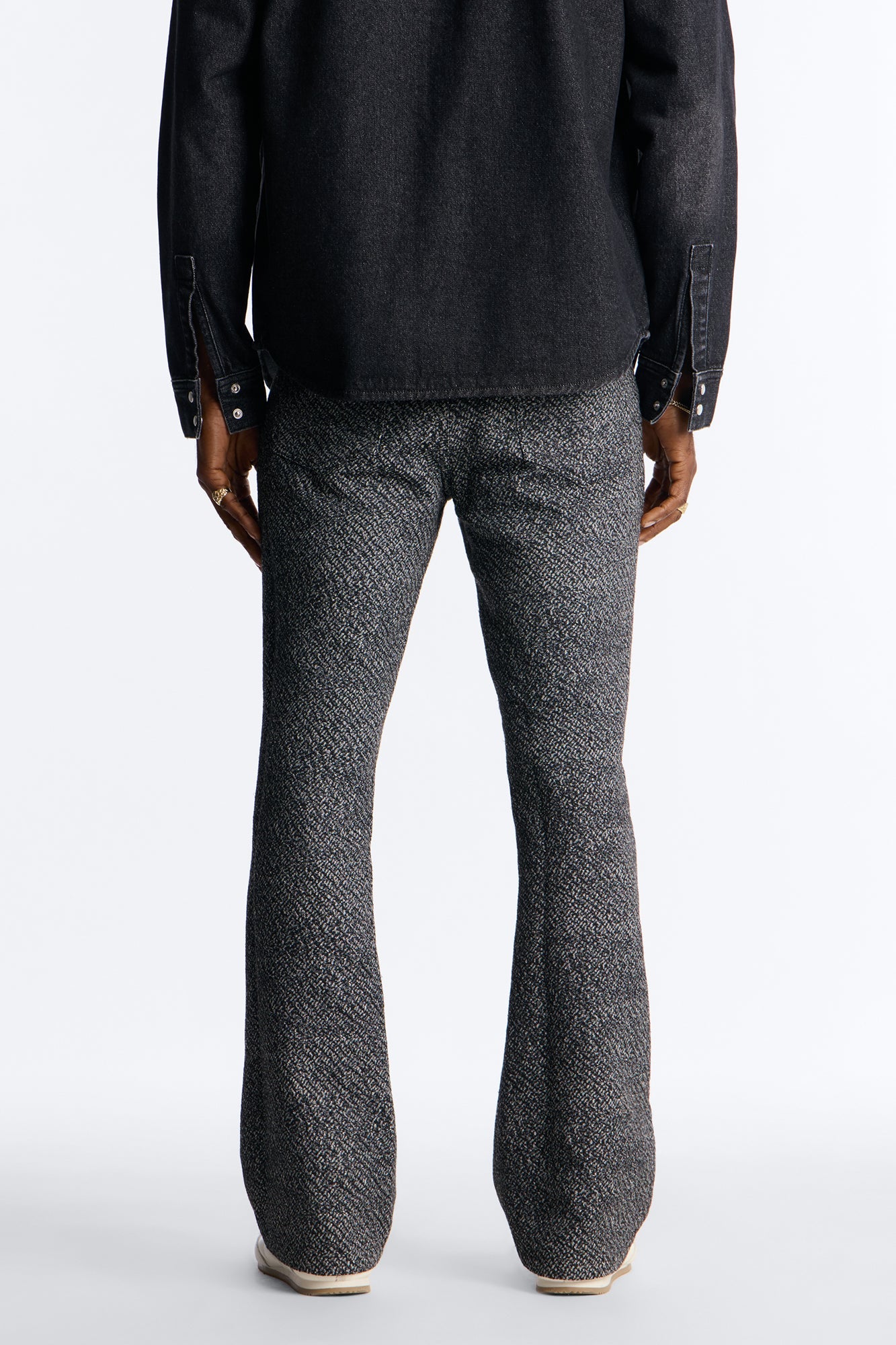 Stacked Slim Flare Tapestry Jean - Grey