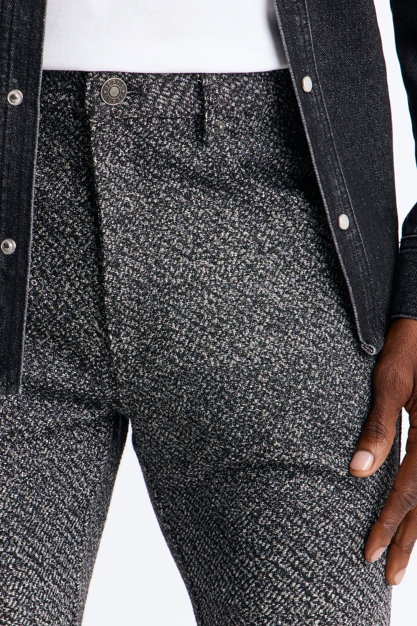 Stacked Slim Flare Tapestry Jean - Grey