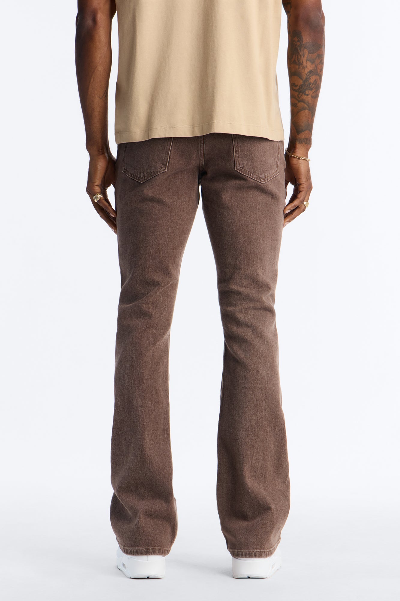 Stacked Skinny Flare Paisley Rodeo Jean - Brown