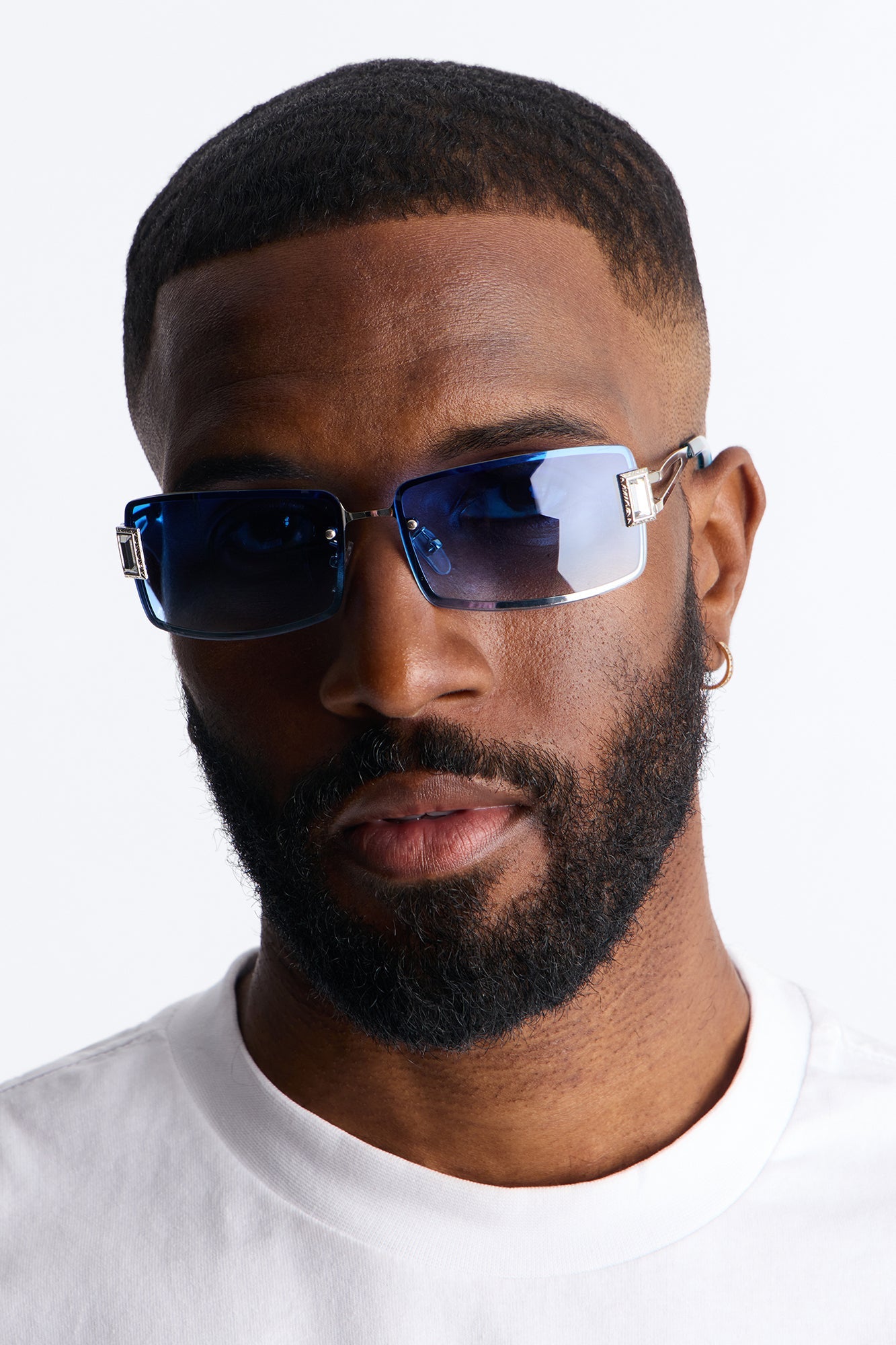 Gridlock Steel Square Sunglasses - Blue