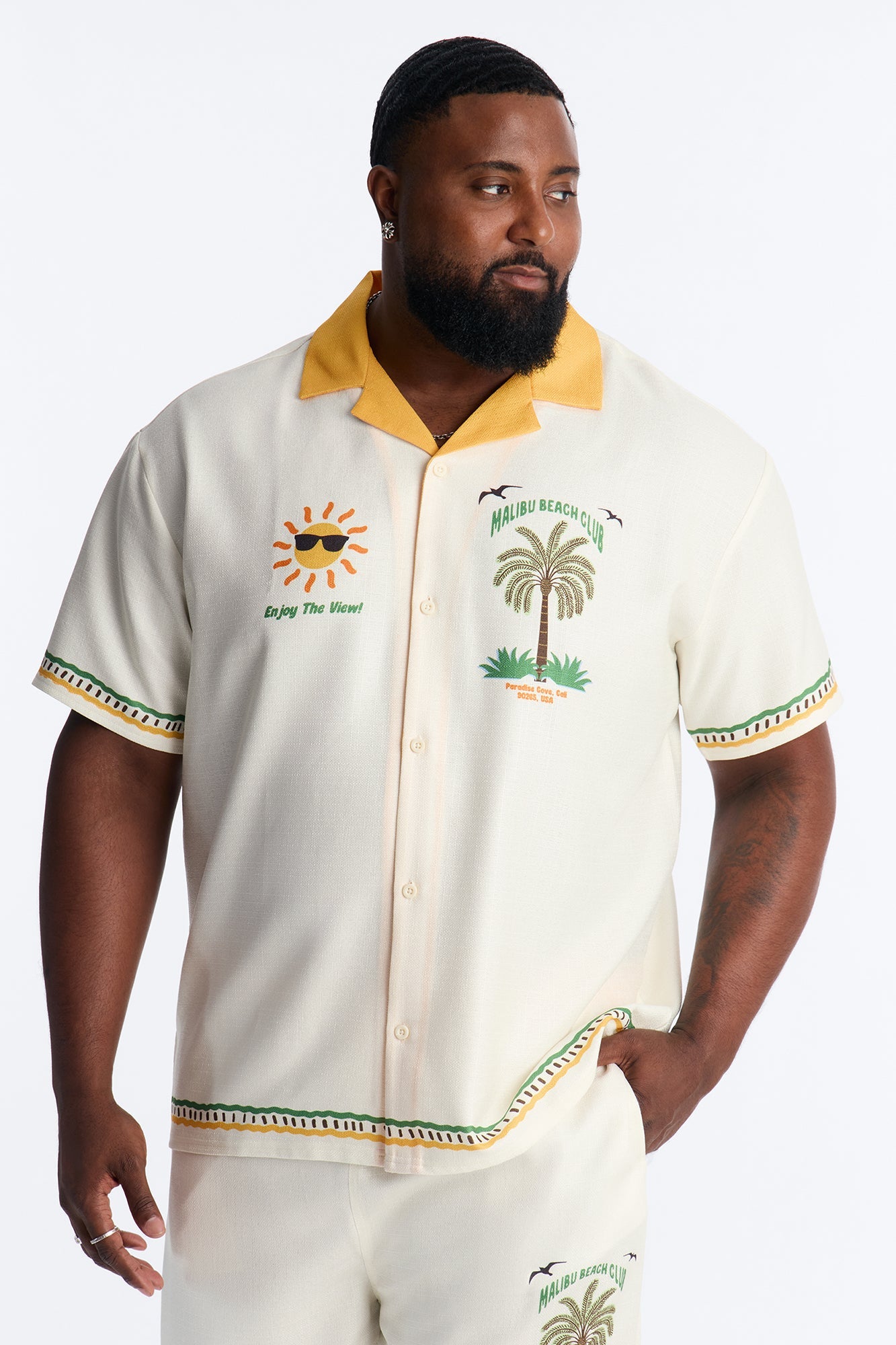 Malibu Beach Shirt - Ivory/combo