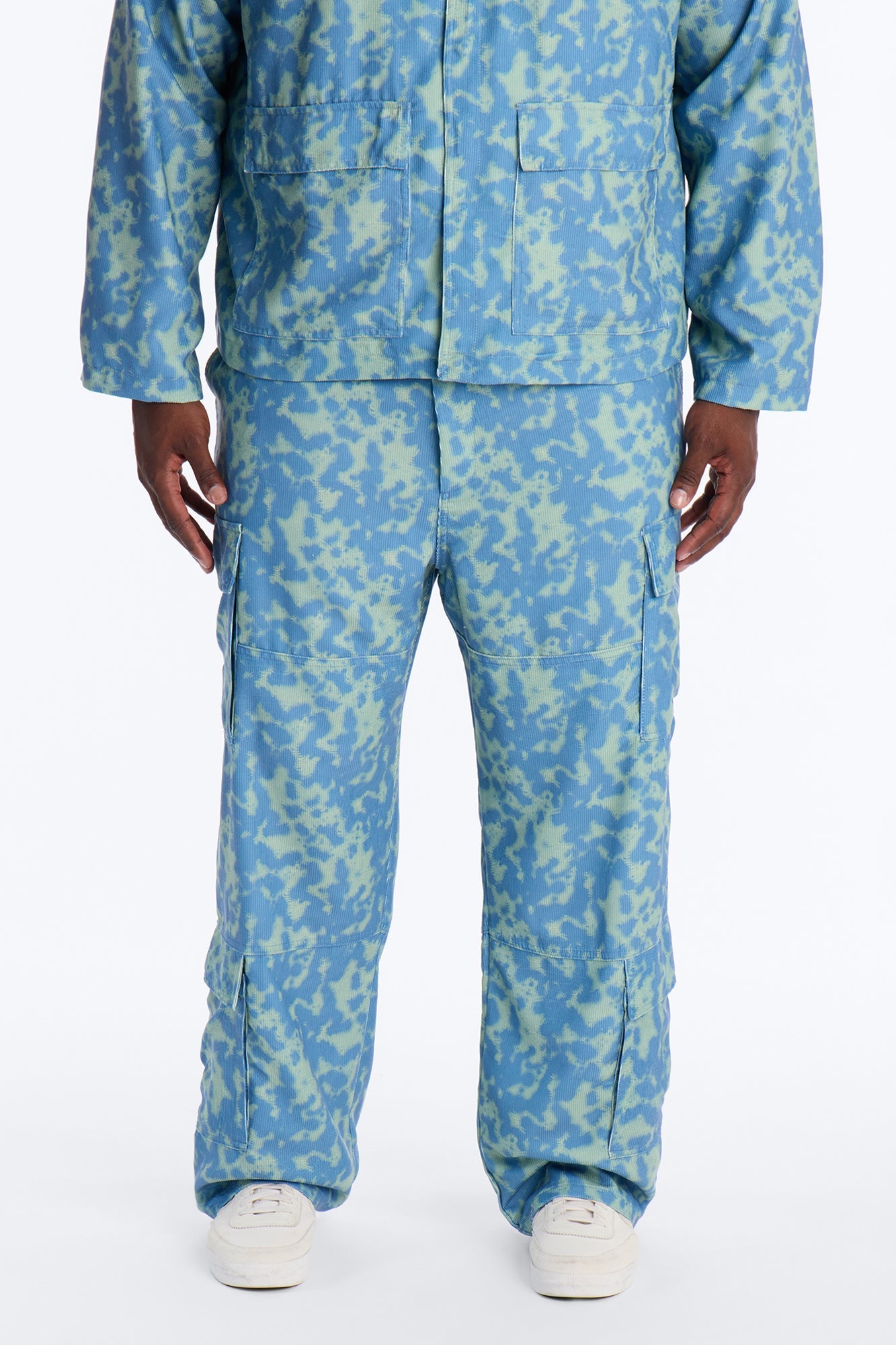 Baggy Terrain Drip Textured Pant - Blue