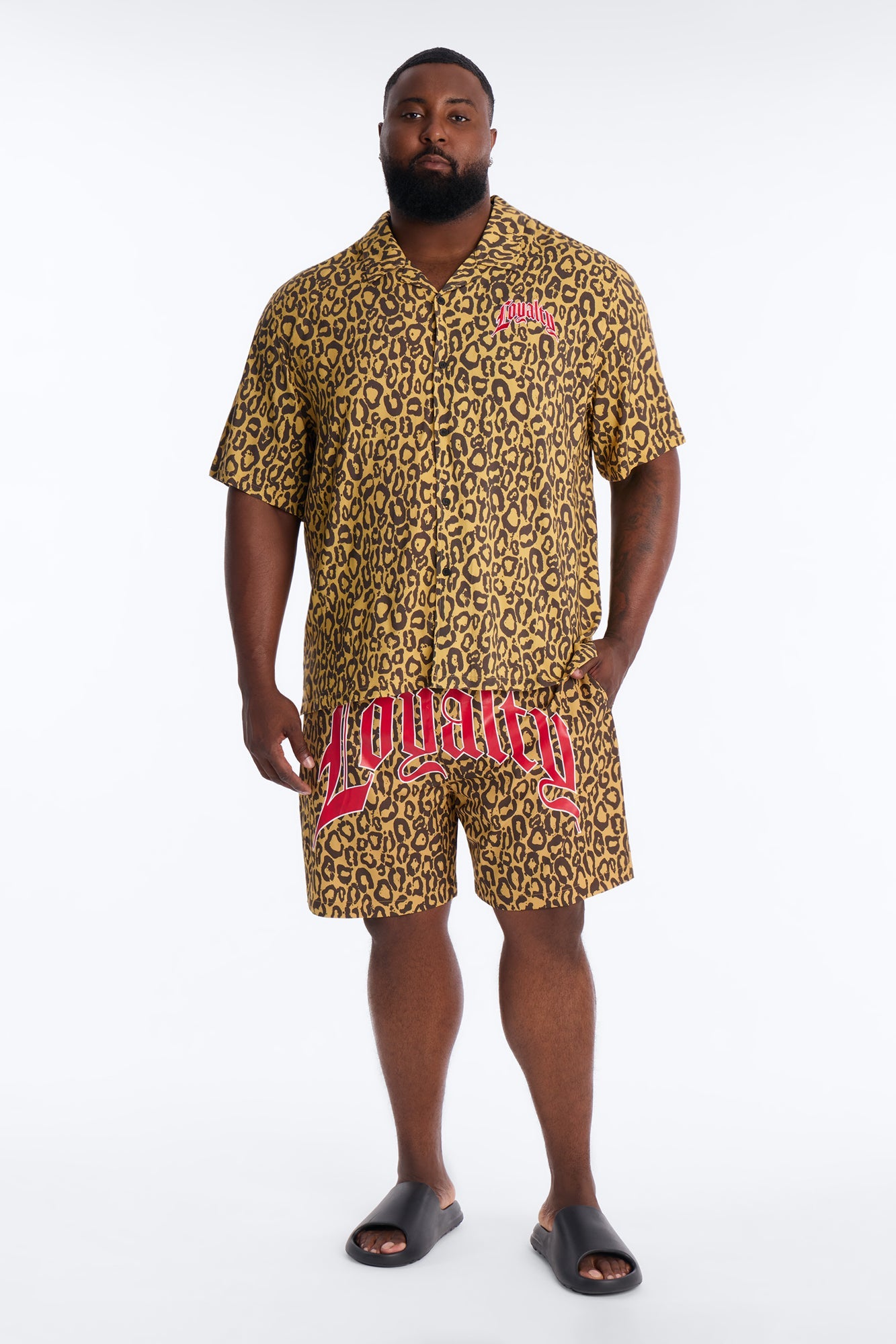 Loyalty In The Wild Short Sleeve Cuban Collar Shirt - Leopard