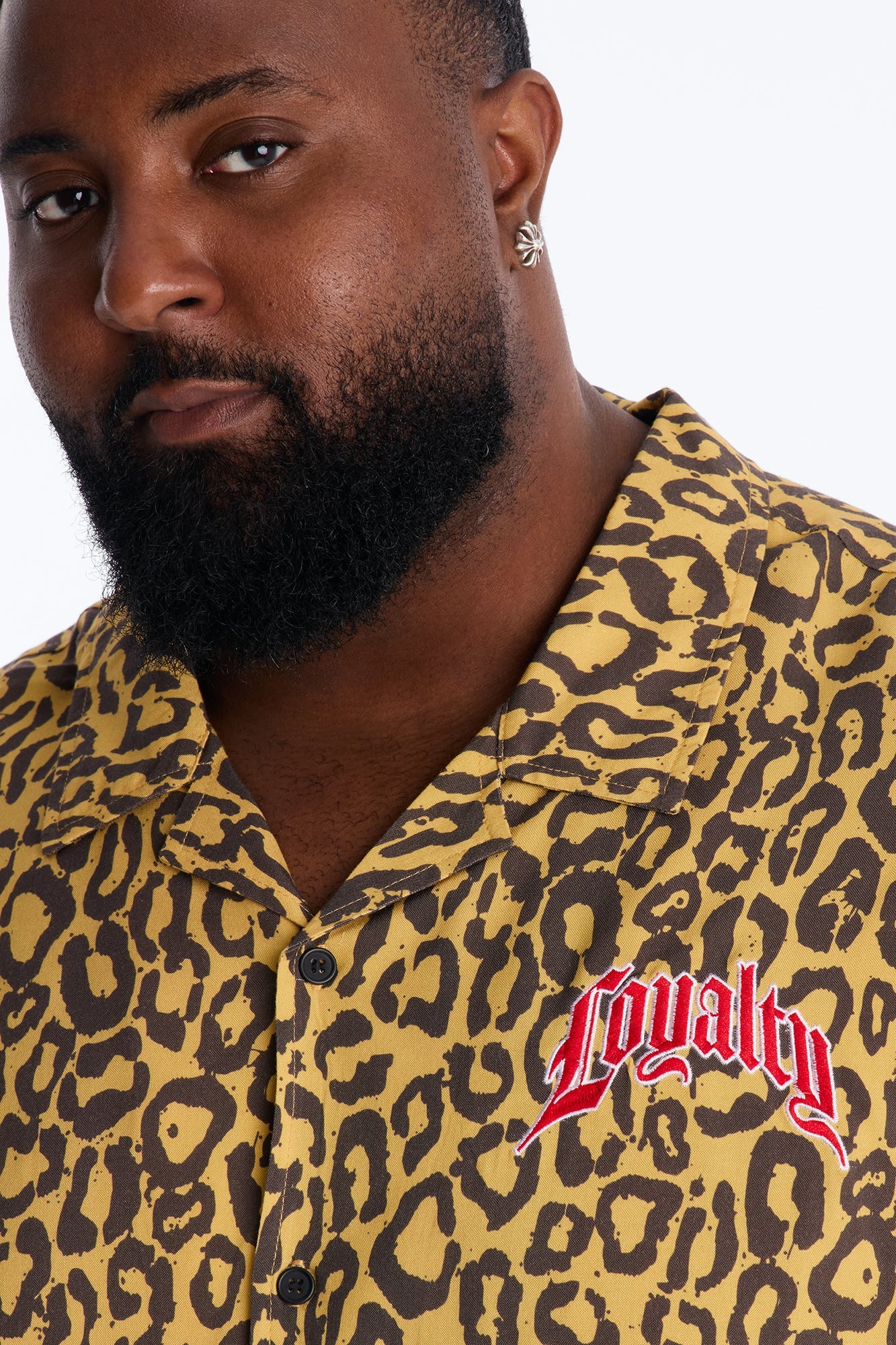 Loyalty In The Wild Short Sleeve Cuban Collar Shirt - Leopard