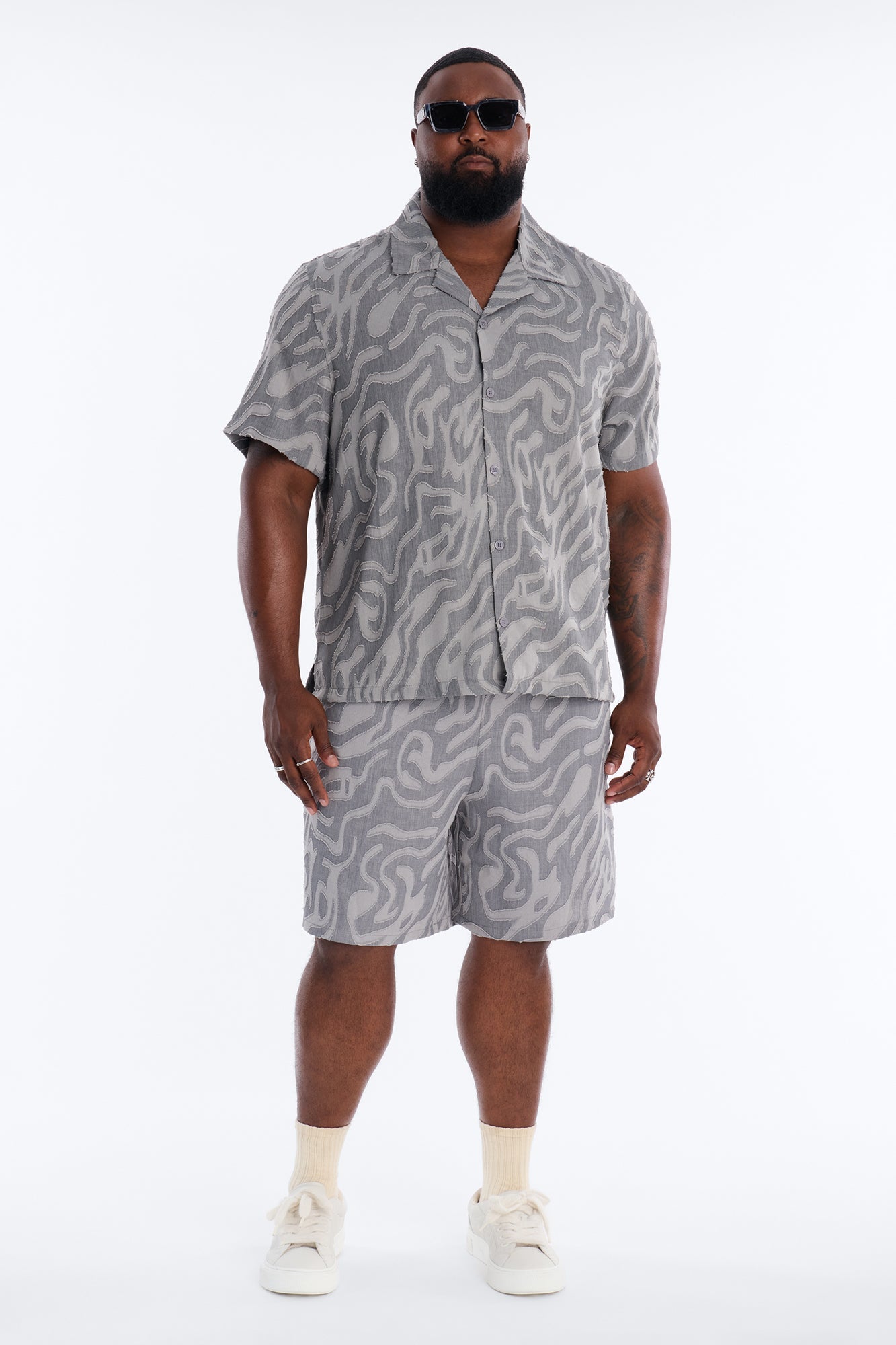 Relaxed Midnight Wave Short - Grey