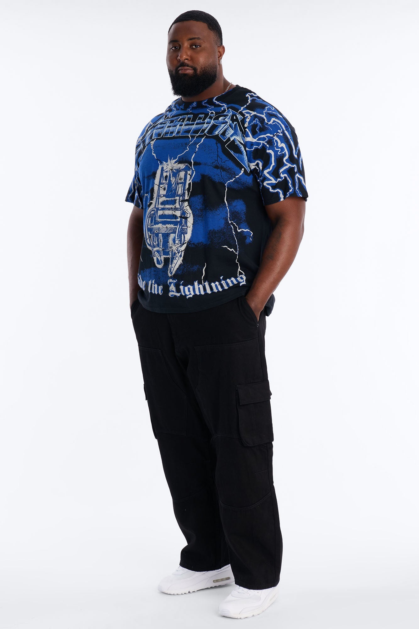 Metallica Ride The Lightning All Over Print Short Sleeve Tee - Black