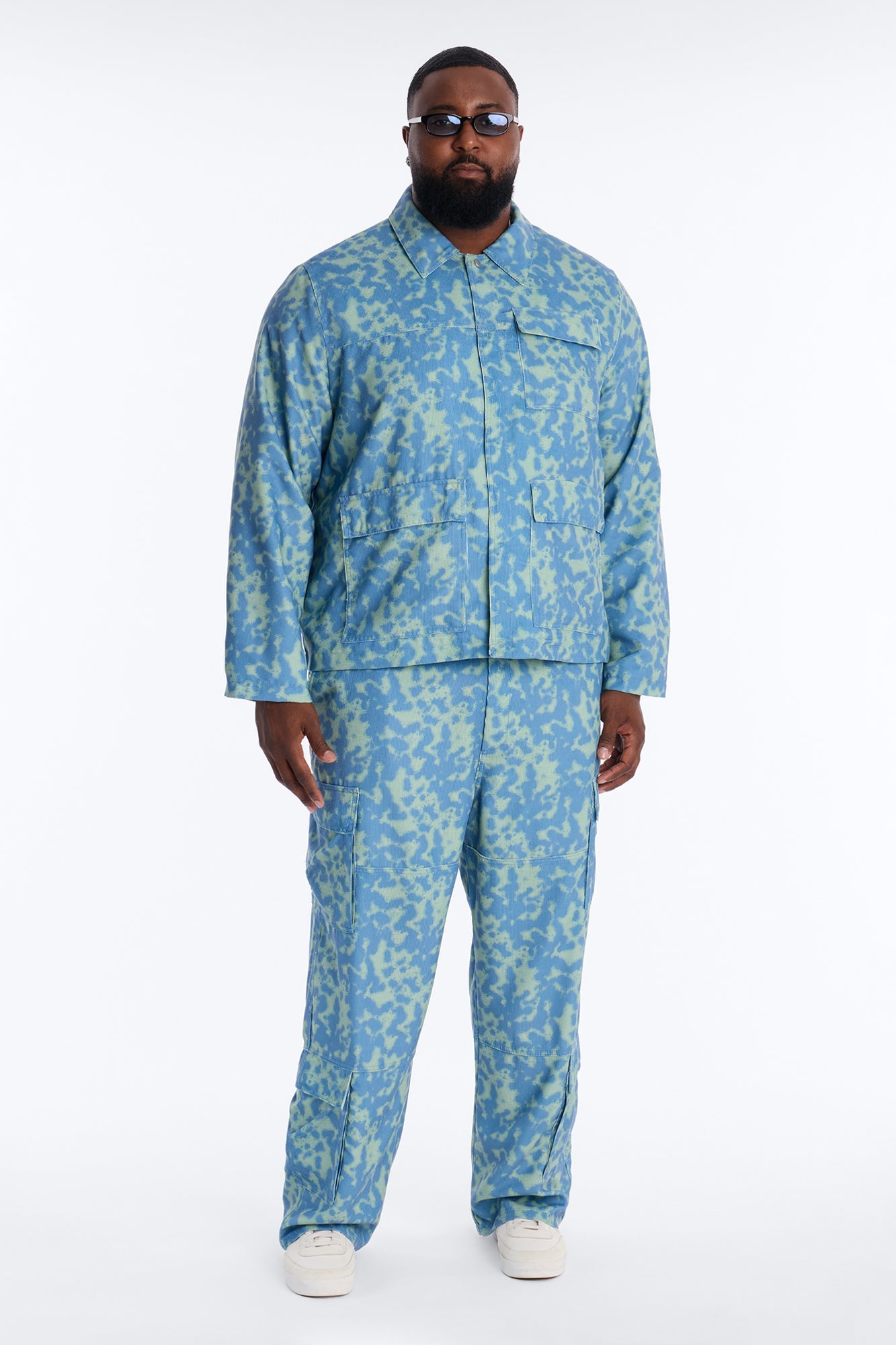 Baggy Terrain Drip Textured Pant - Blue
