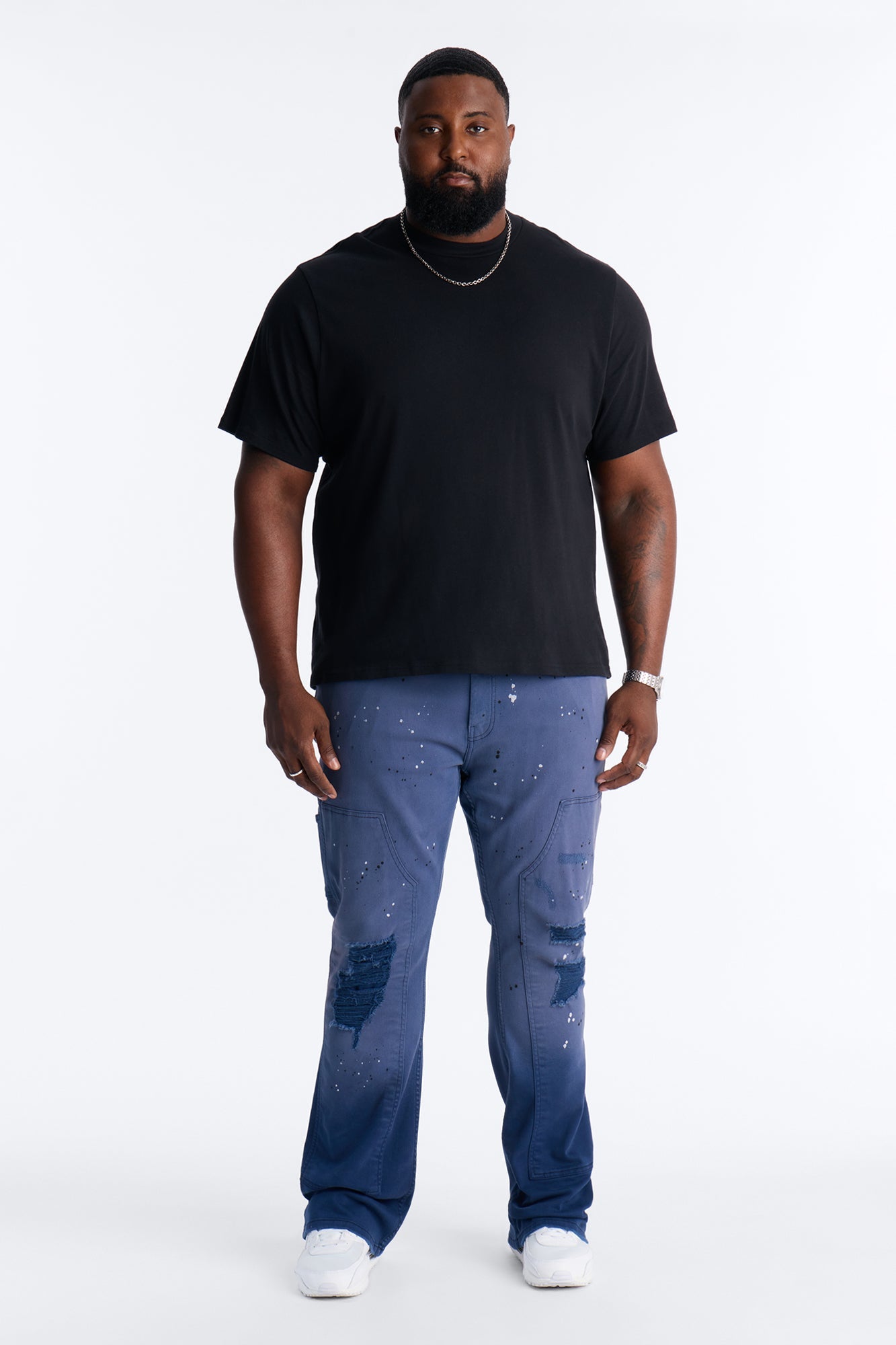 Stacked Skinny Flare Old Painters Carpenter Jean - Navy