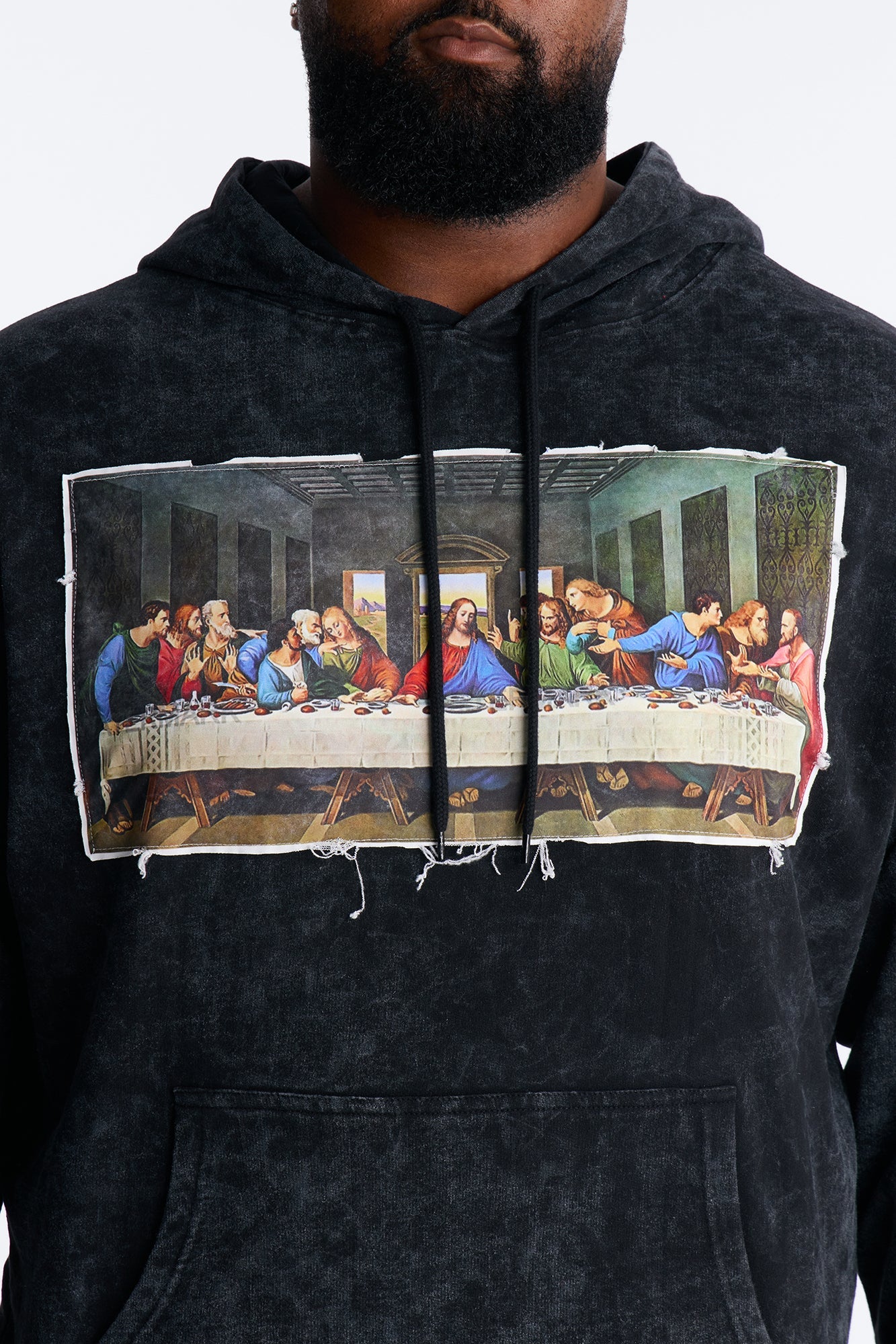 Last Supper Mineral Wash Hoodie - Black Wash