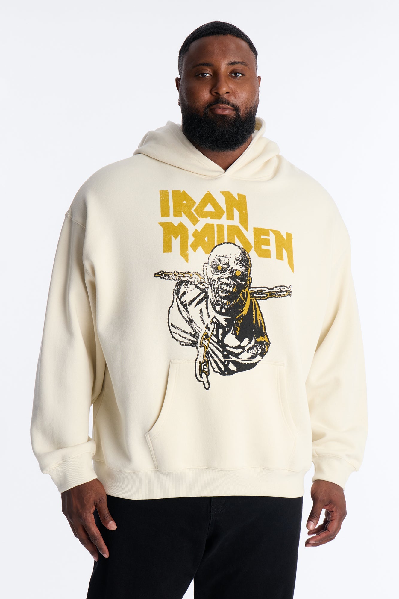 Iron Maiden World Peace Tour Vintage Hoodie - Cream
