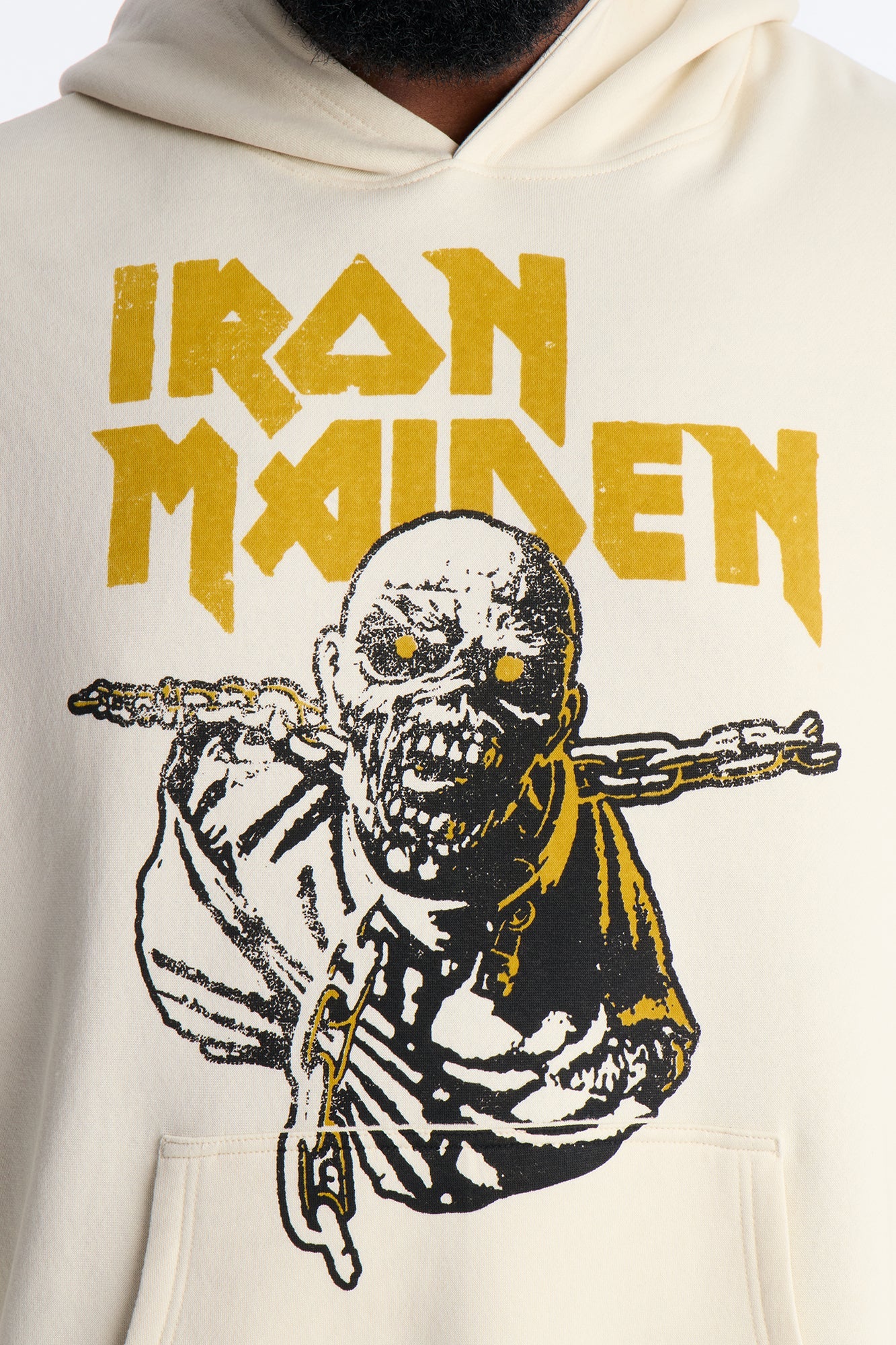 Iron Maiden World Peace Tour Vintage Hoodie - Cream