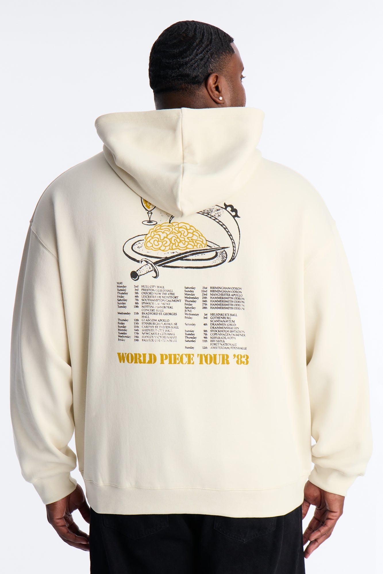 Iron Maiden World Peace Tour Vintage Hoodie - Cream