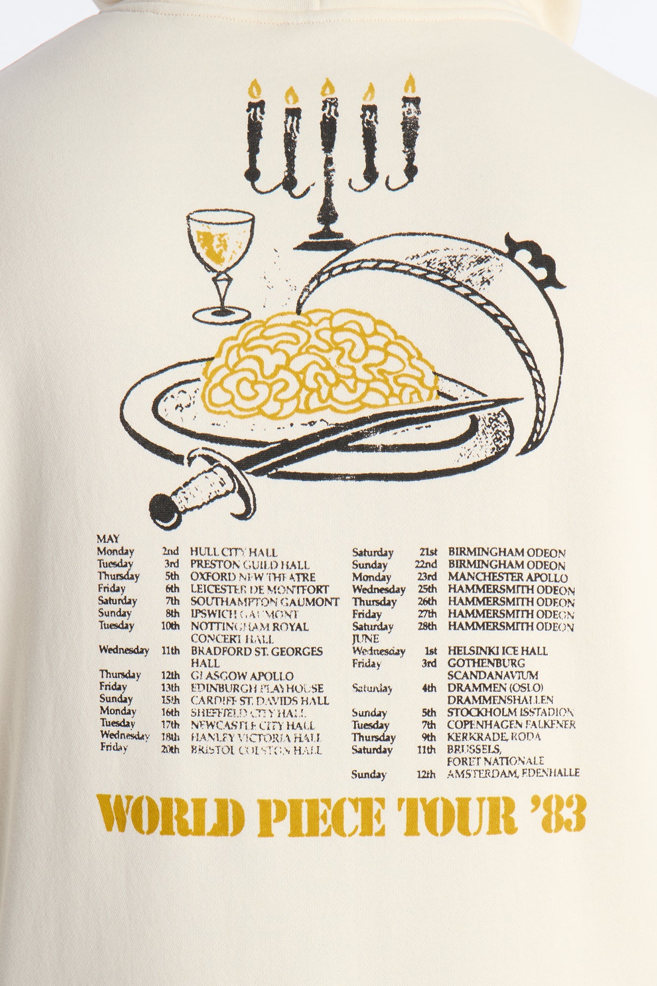 Iron Maiden World Peace Tour Vintage Hoodie - Cream