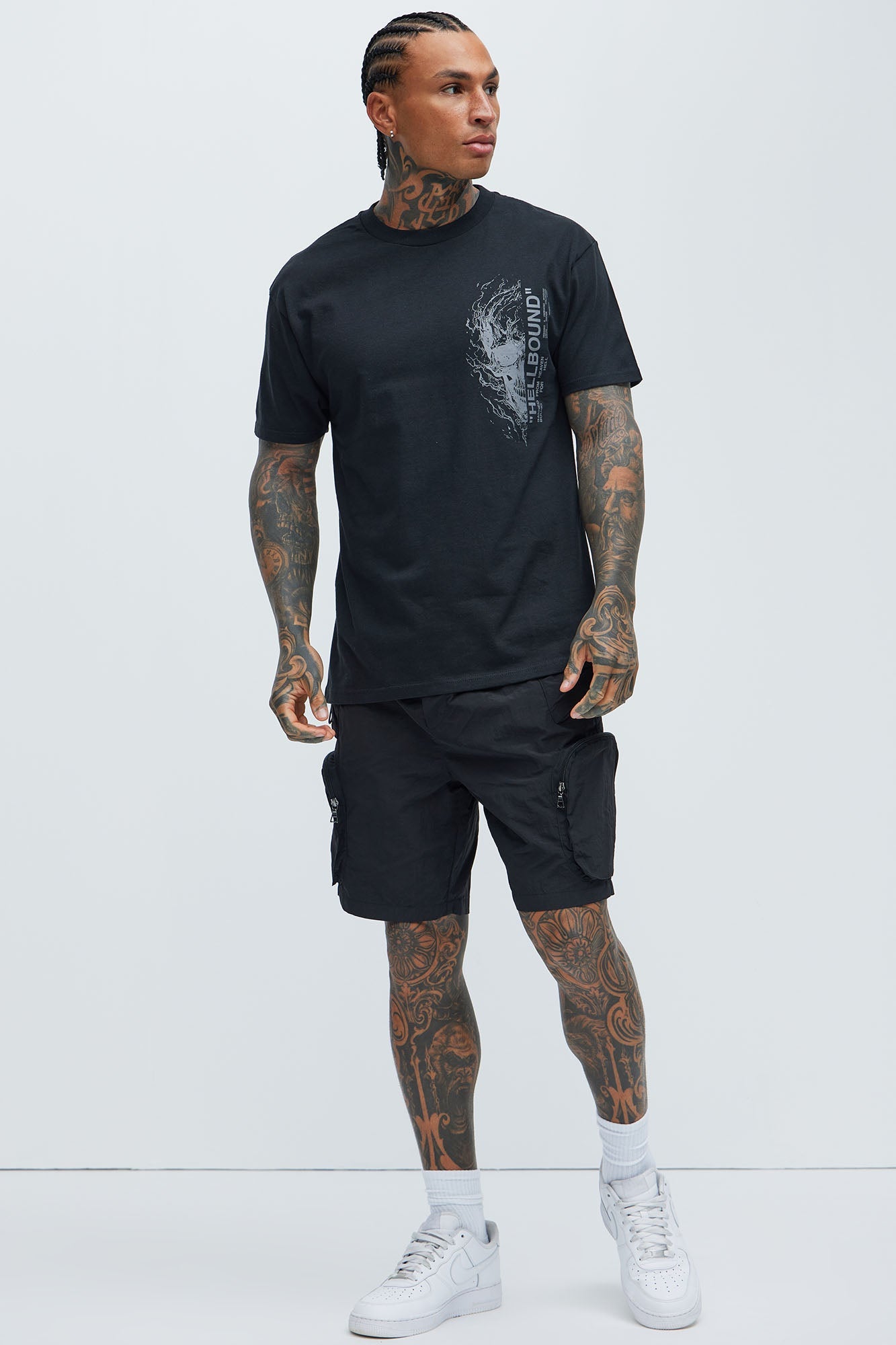 All This And That Nylon Cargo Shorts - Black