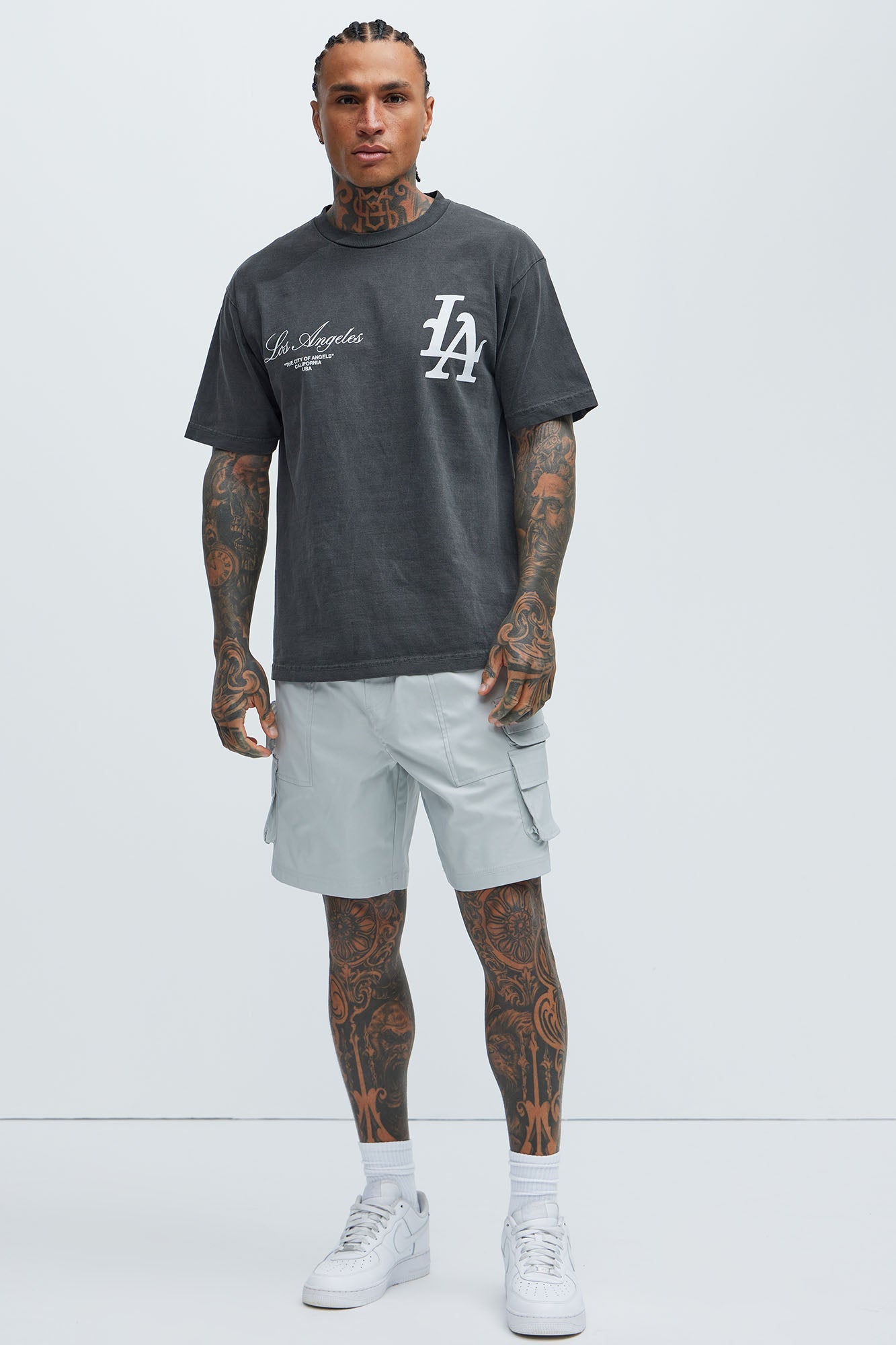 Catch Up Nylon Cargo Shorts - Grey