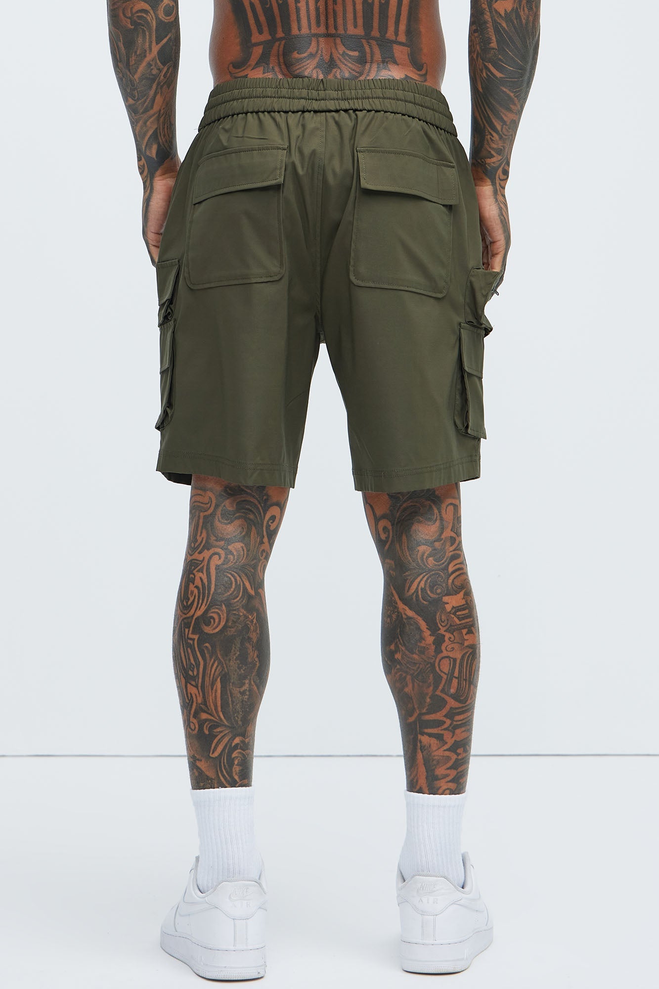 Catch Up Nylon Cargo Shorts - Olive