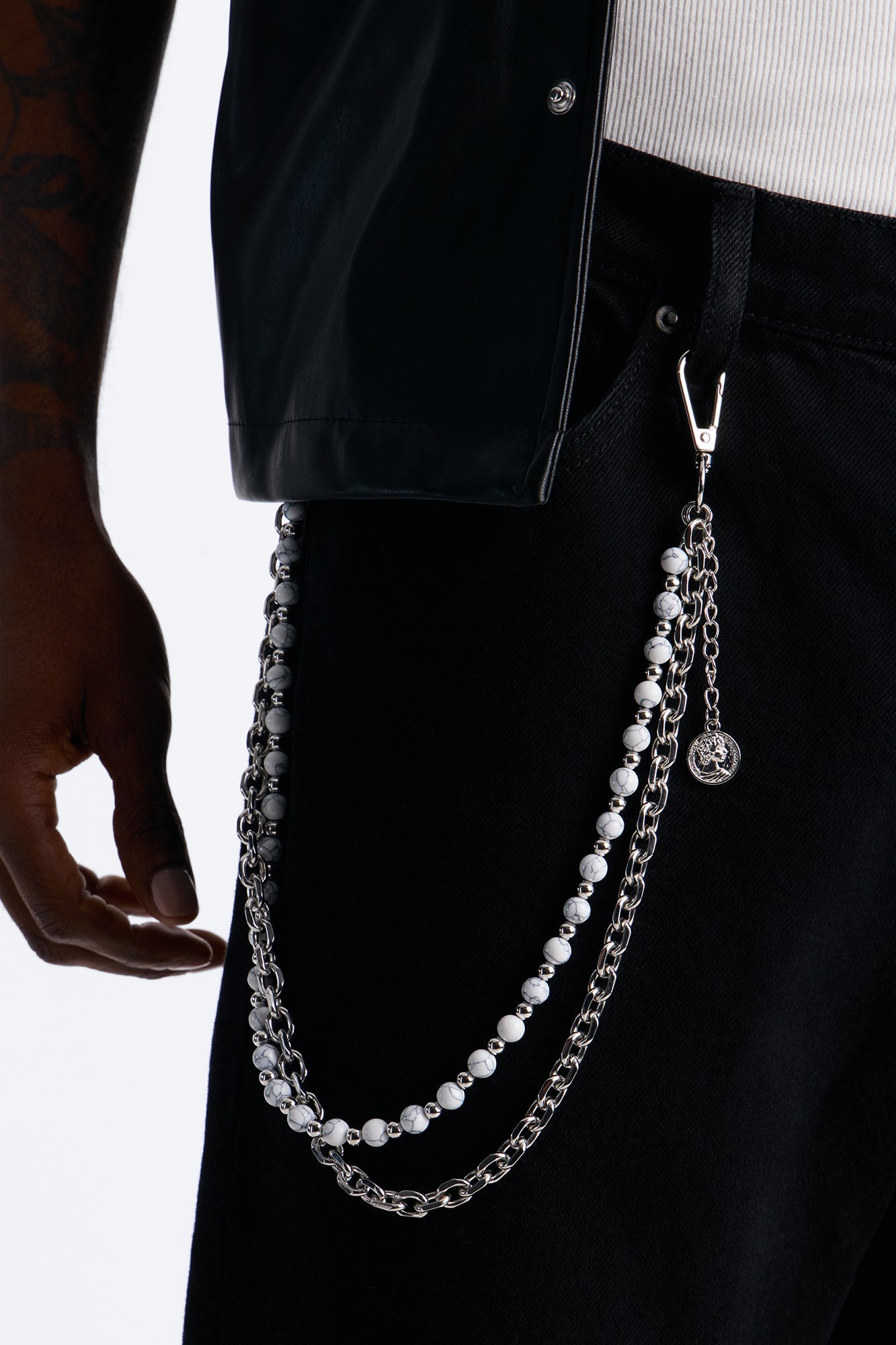 Monarch Relic Layered Pant Chain - Silver