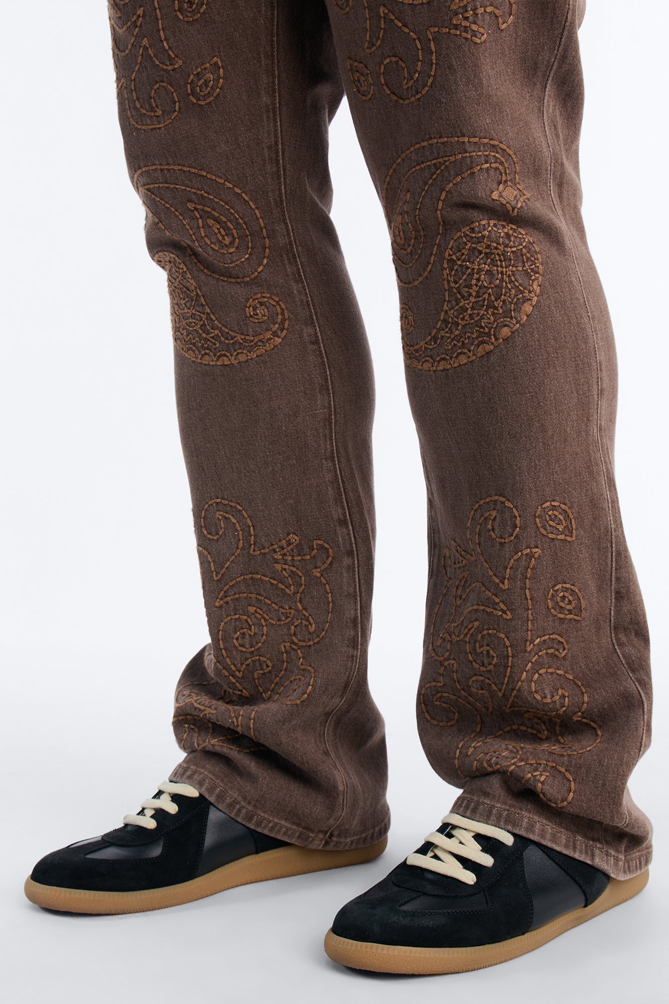 Stacked Skinny Flare Paisley Rodeo Jean - Brown