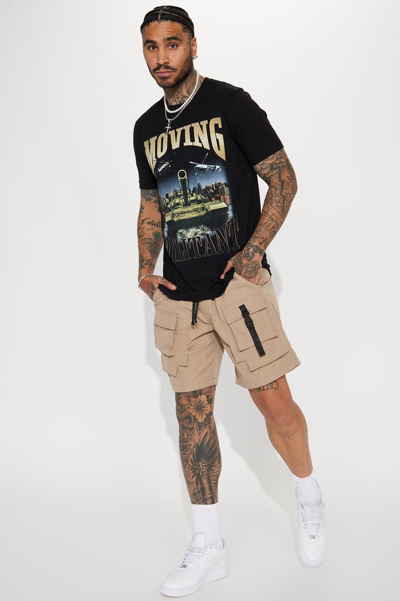 All Cap Utility Nylon Cargo Shorts - Taupe
