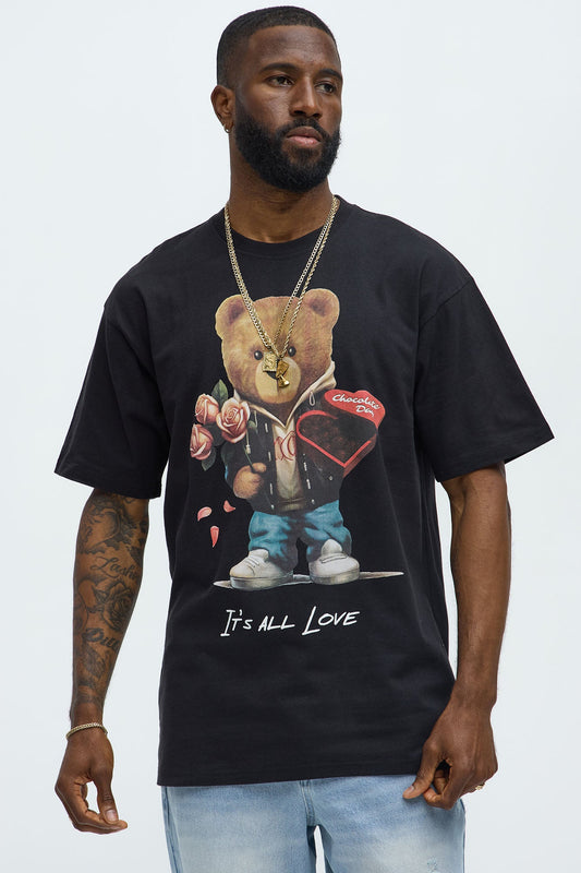 It's All Love Oversized Short Sleeve Tee - Black