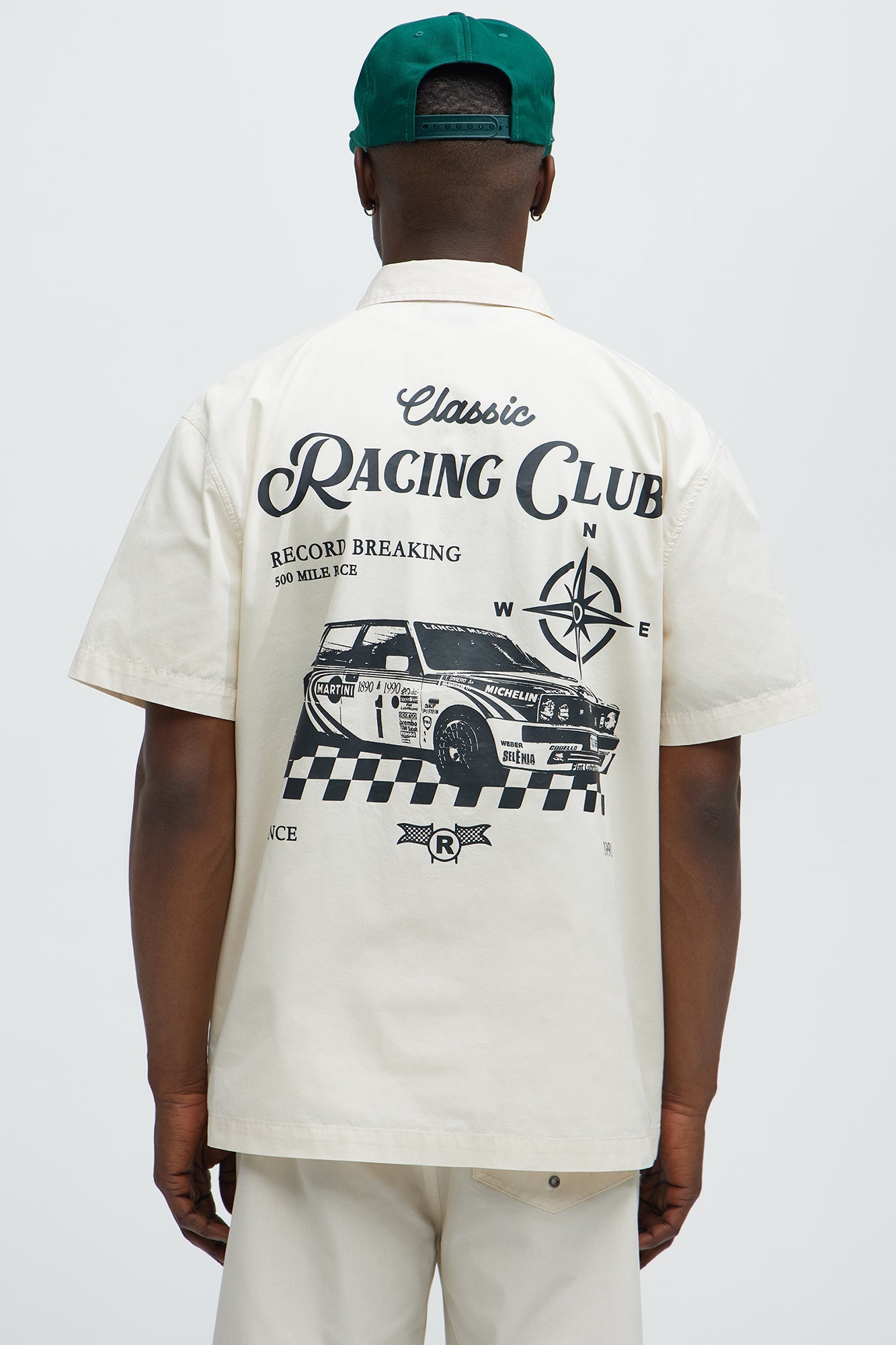 Racing Club Short Sleeve Button Up Shirt - Cream