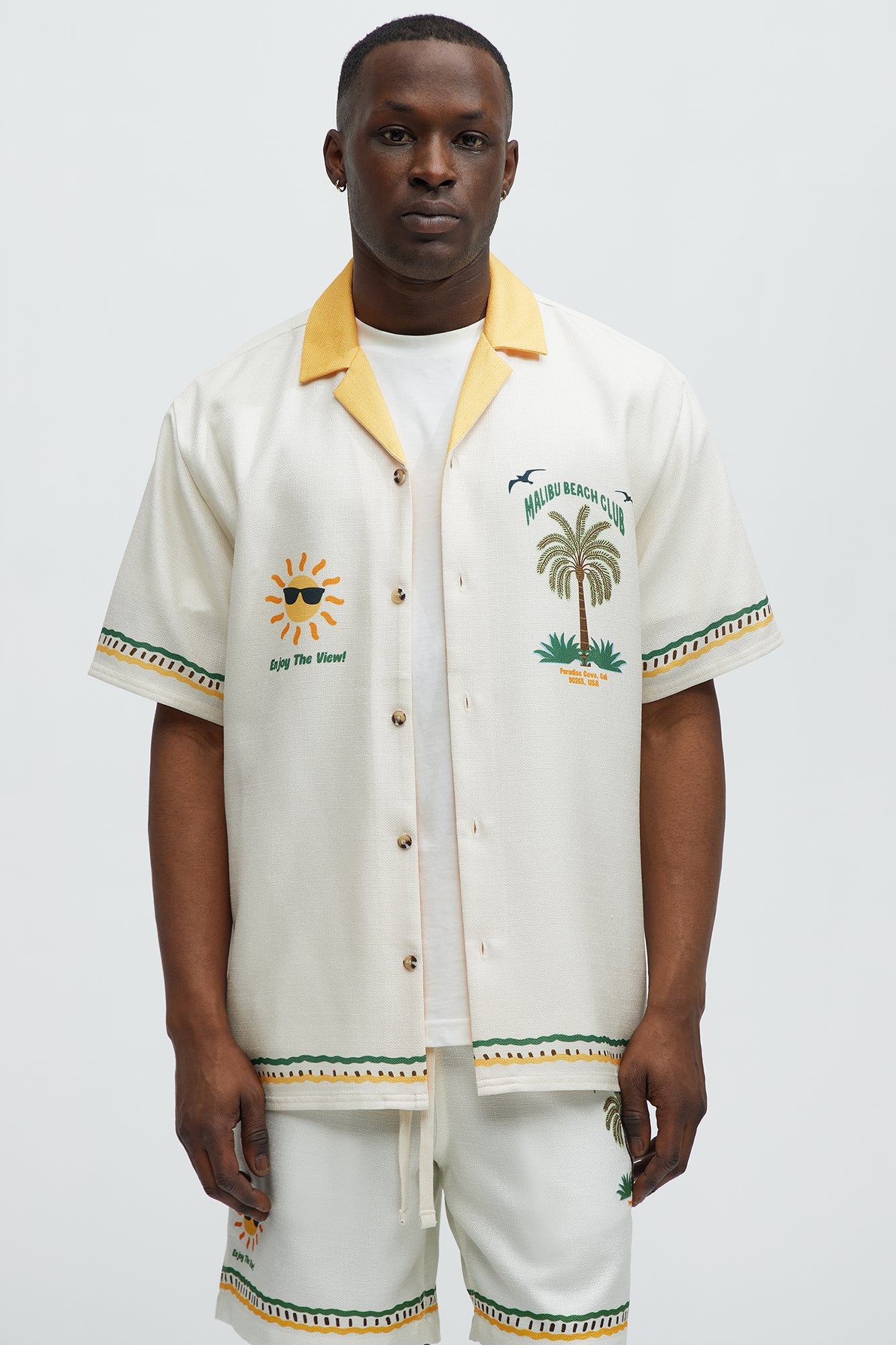 Malibu Beach Shirt - Ivory/combo