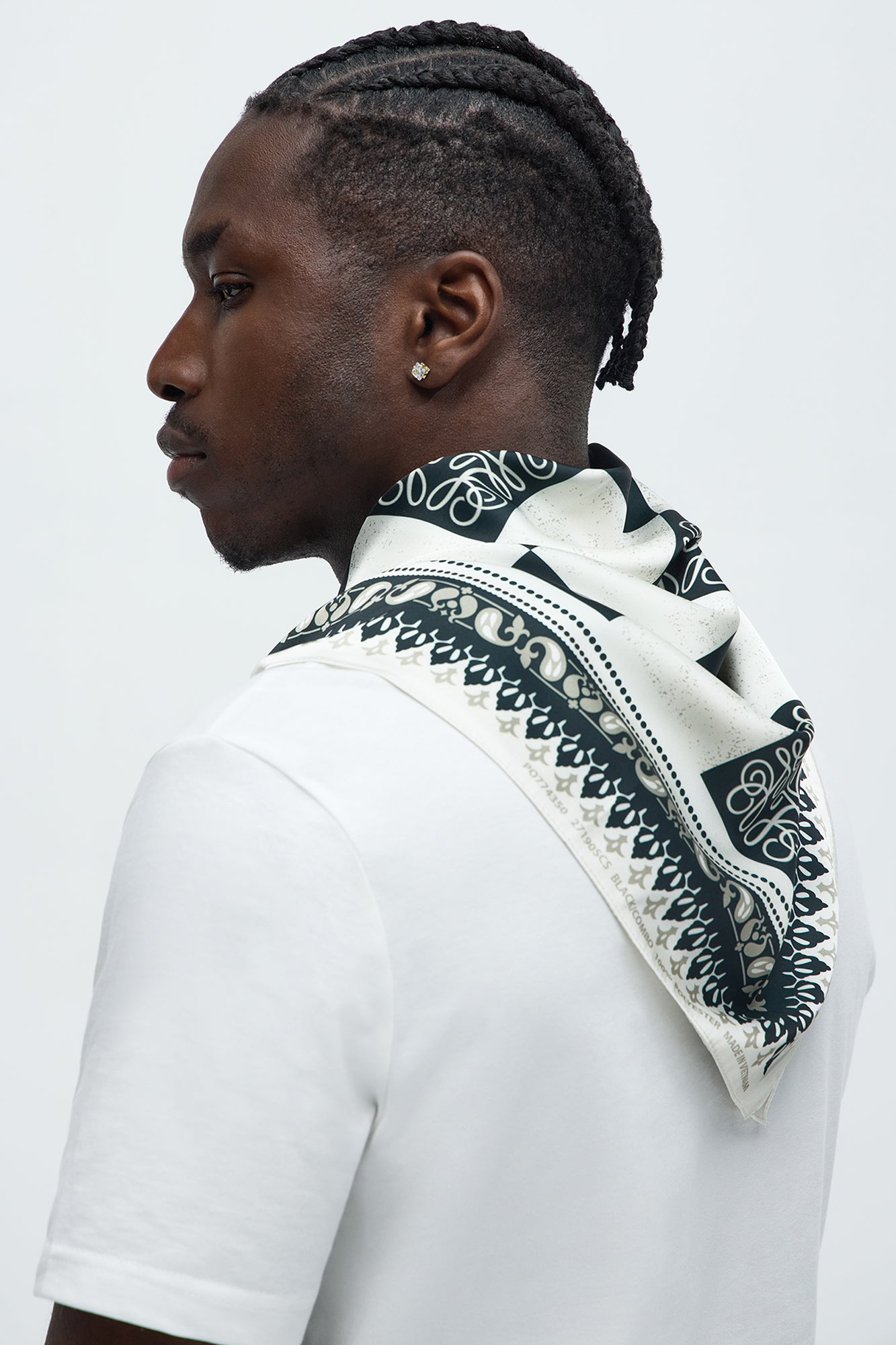 Checkered Monogram Large Bandana - Black/combo