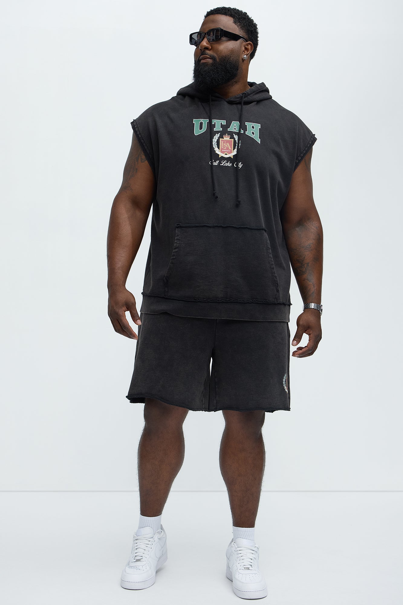 Utah Sleeveless Hoodie - Black