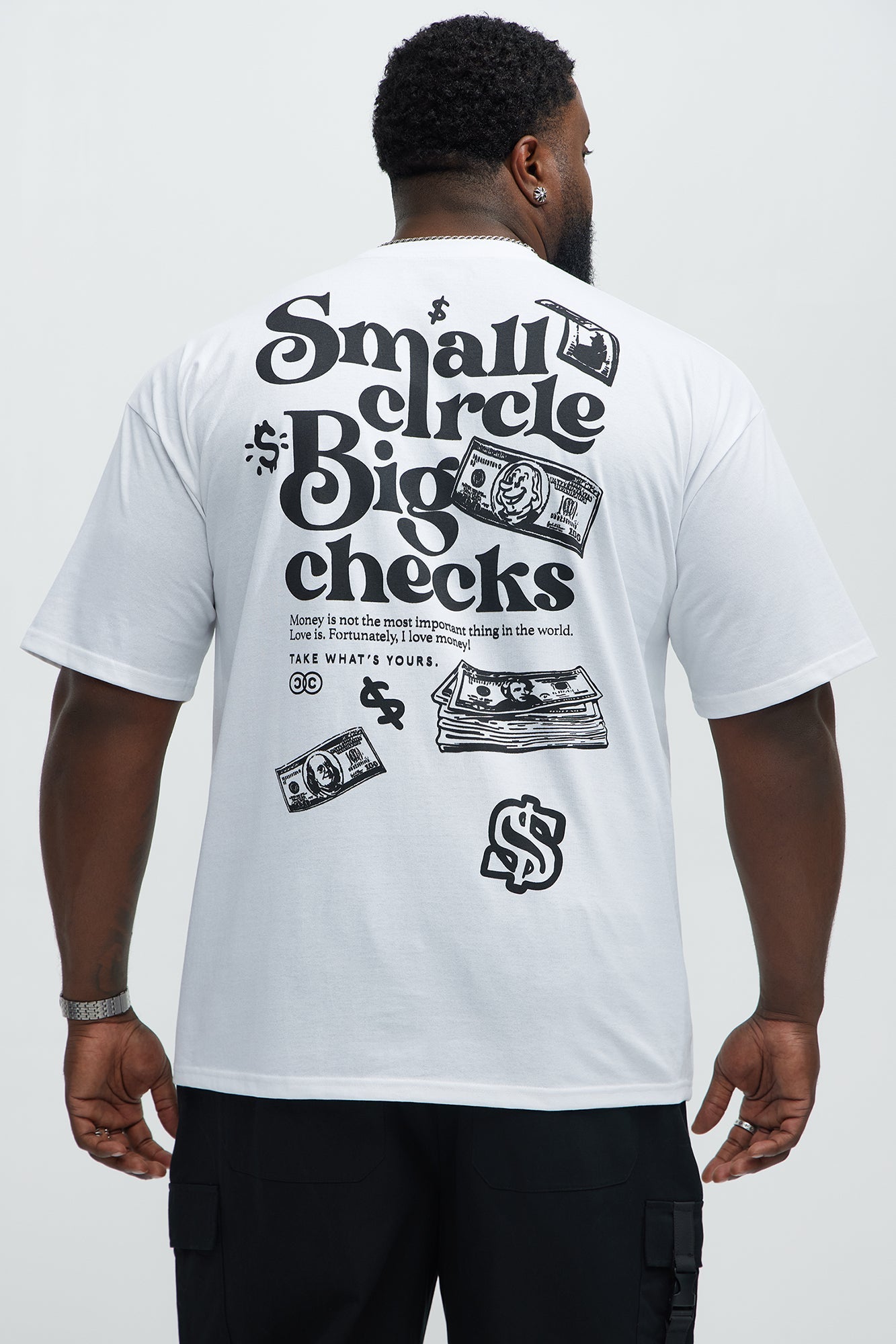 Small Circles Big Checks Short Sleeve Tee - White