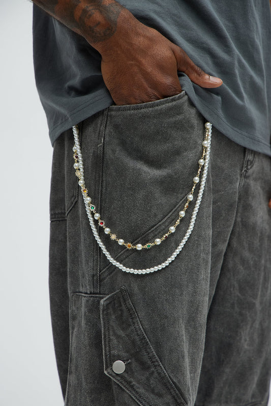 Wantagh Beaded Pants Chain - Gold