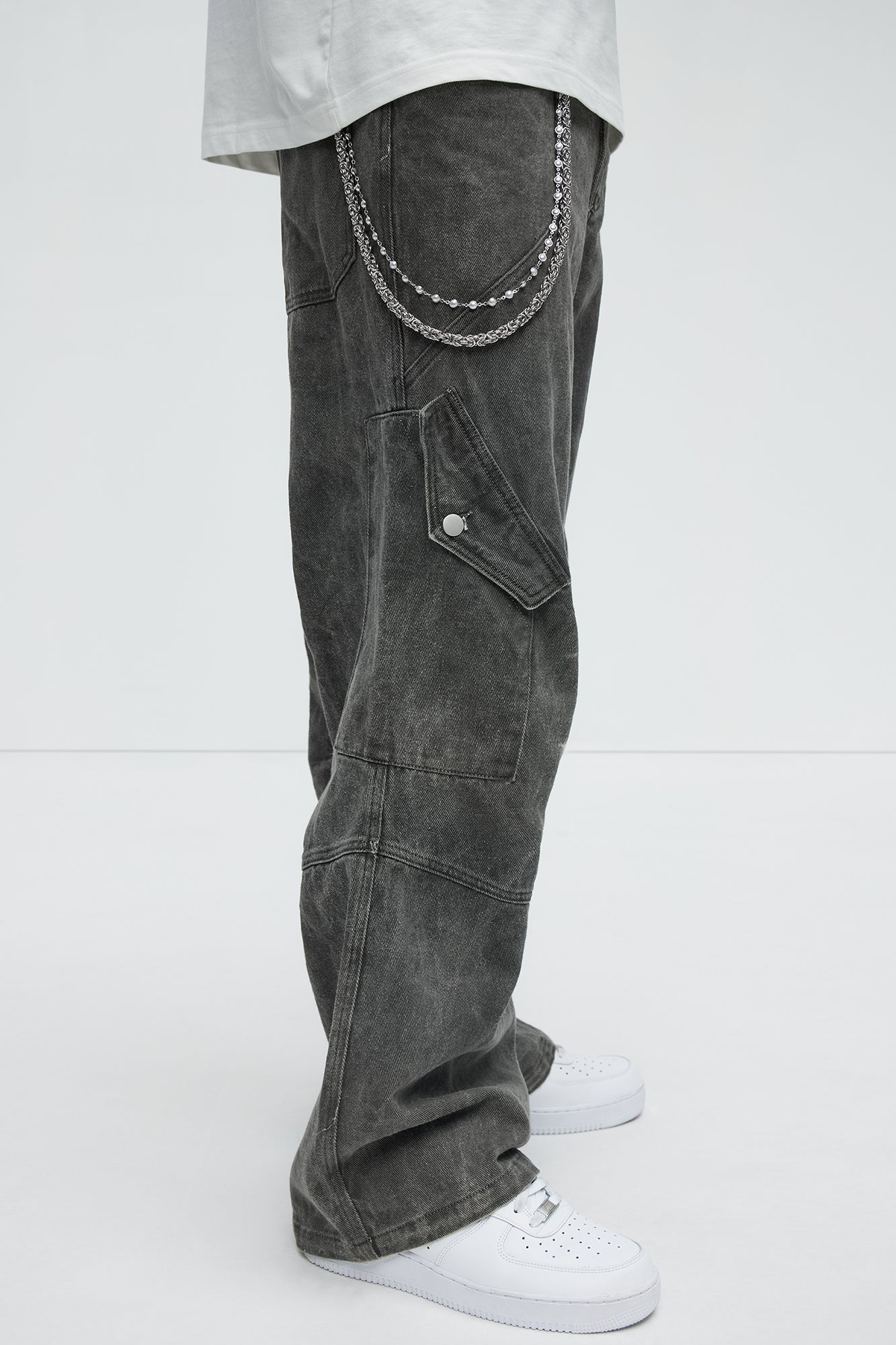 Bayview Beaded Pants Chain - Silver