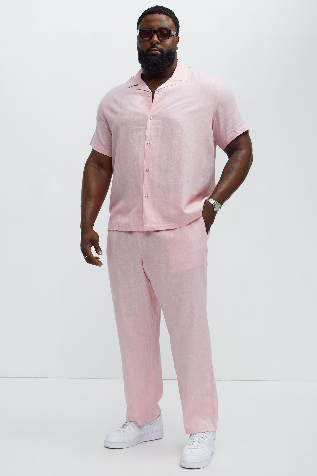 Bahamas Straight Linen Pants - Pink