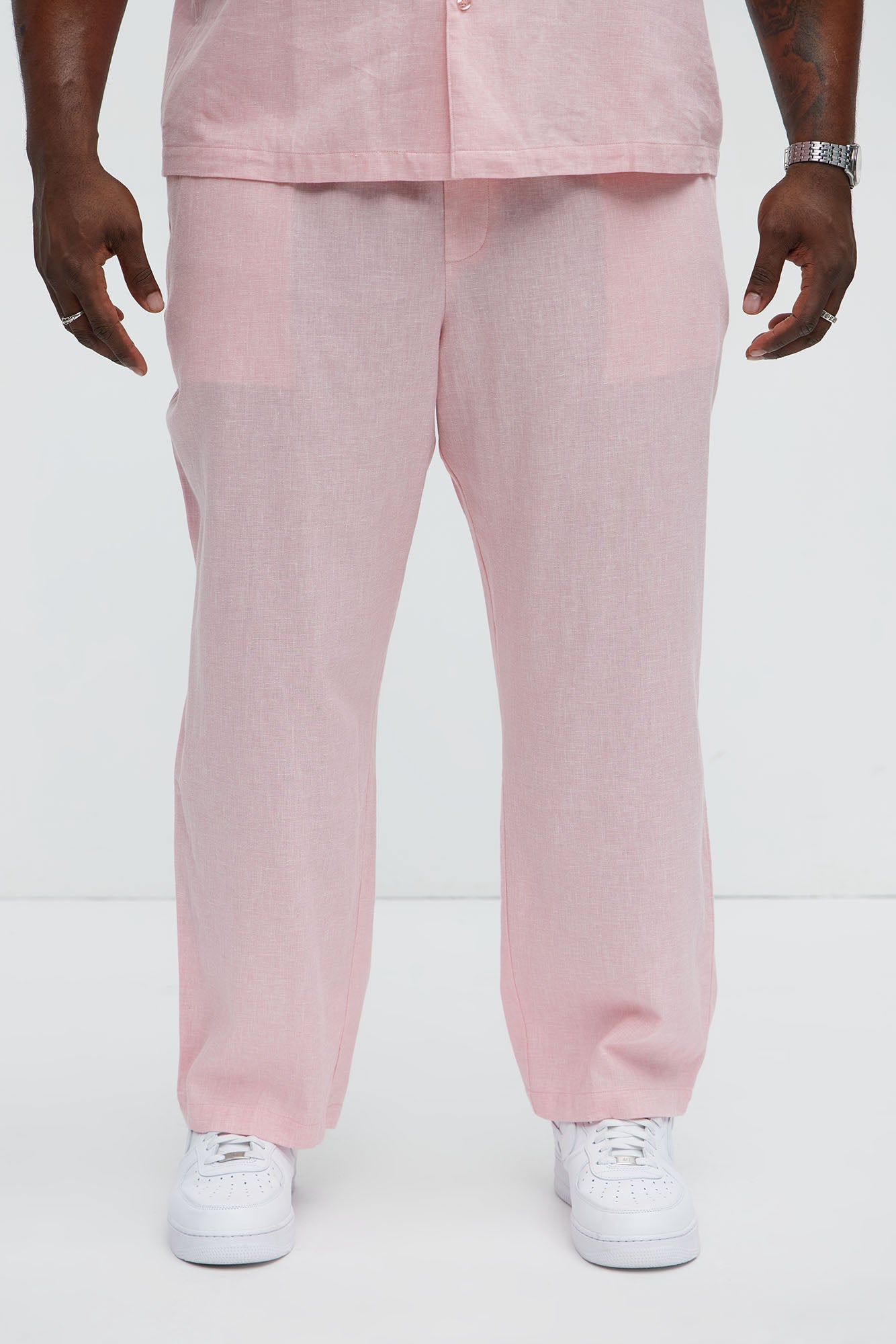Bahamas Straight Linen Pants - Pink