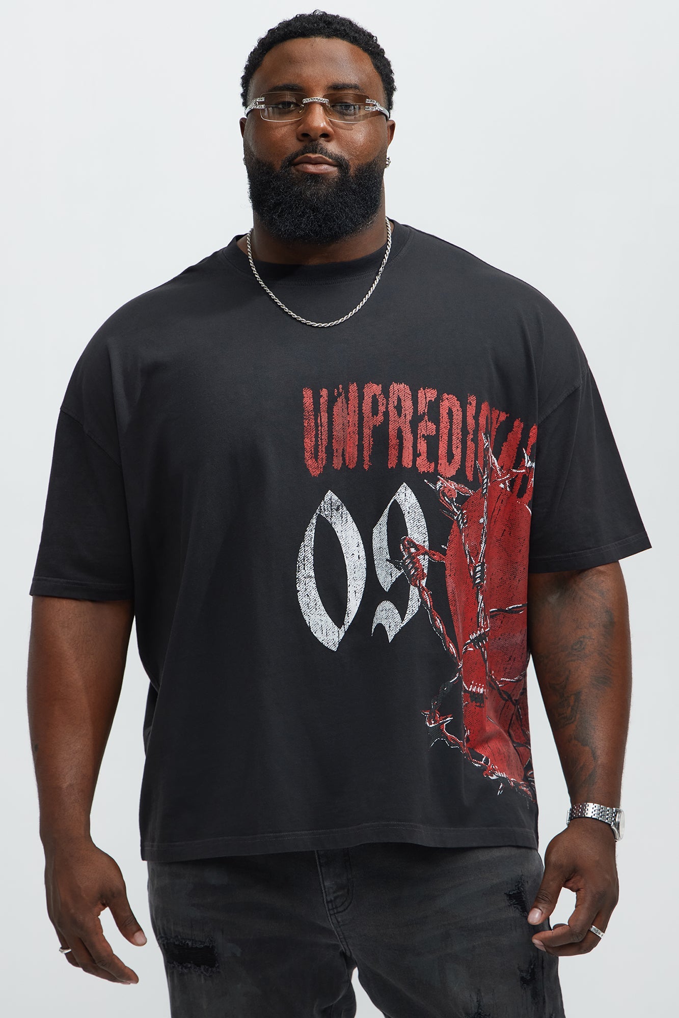 Unpredictable No Time Oversized Short Sleeve Tee - Black Wash