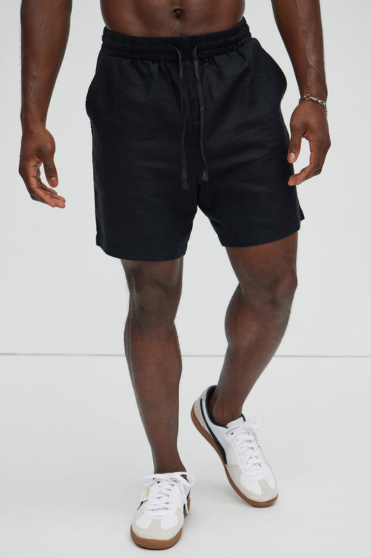 Bahamas Linen Shorts - Black