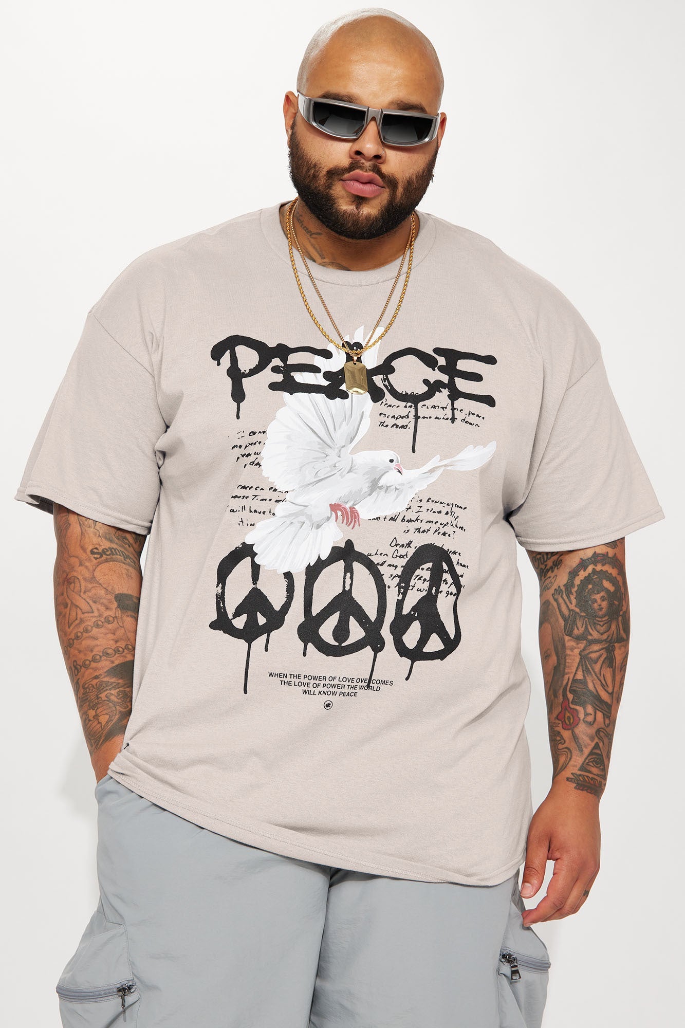 The Power Of Peace Short Sleeve Tee - Silver