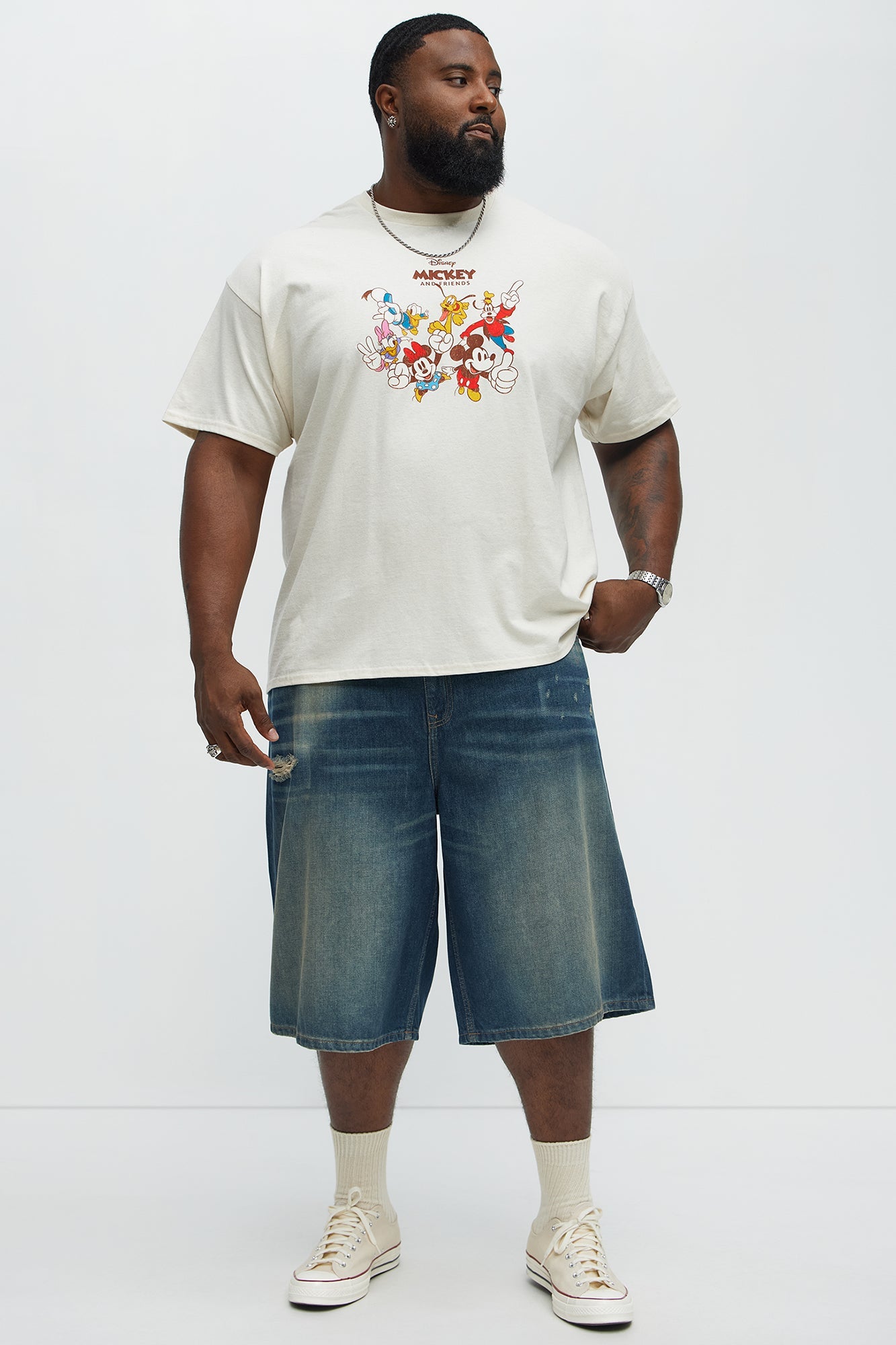 Don't Hate Baggy Relaxed Denim Shorts - Dark Wash
