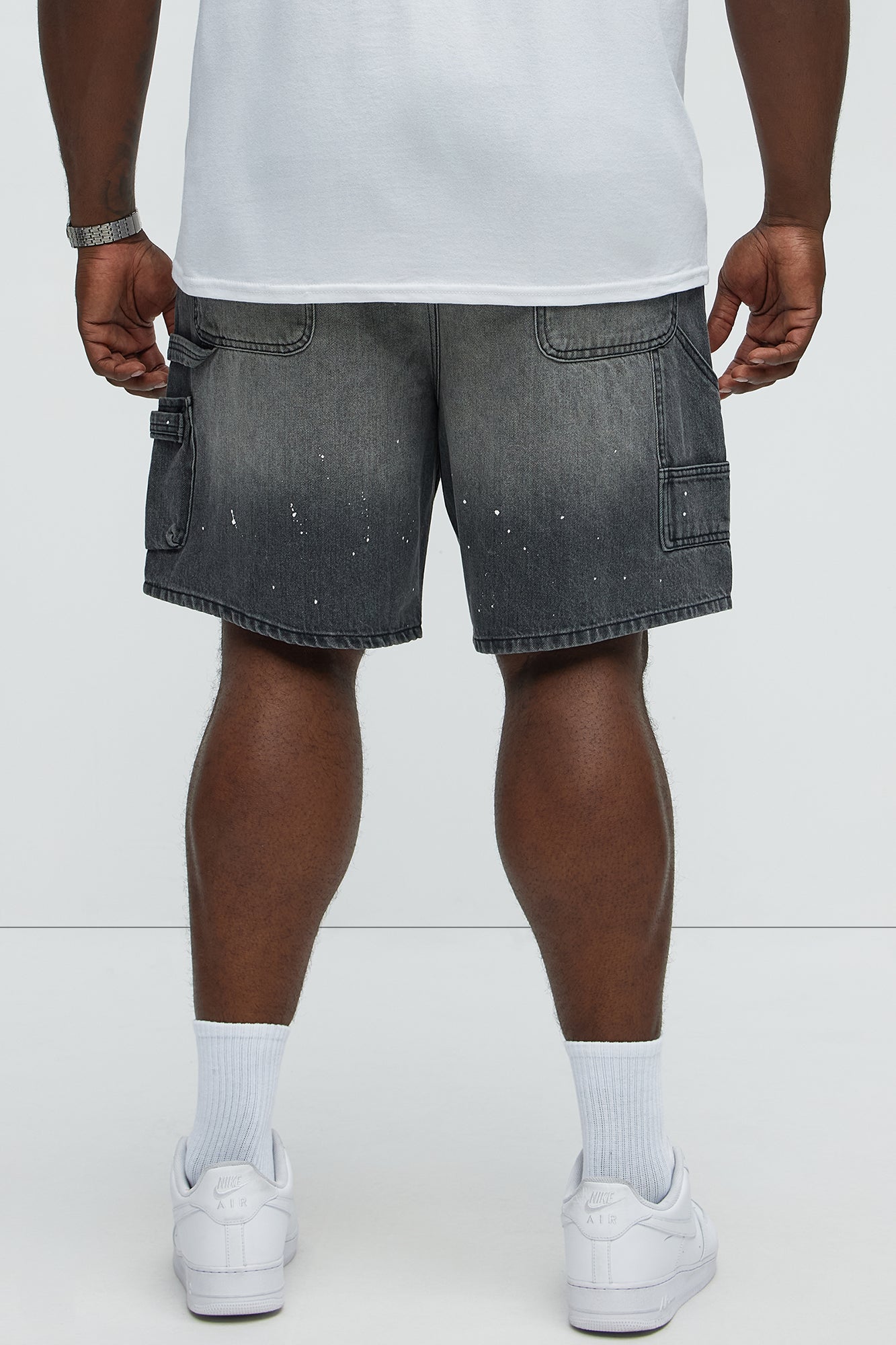 Two Ways Relaxed Denim Shorts - Black Wash