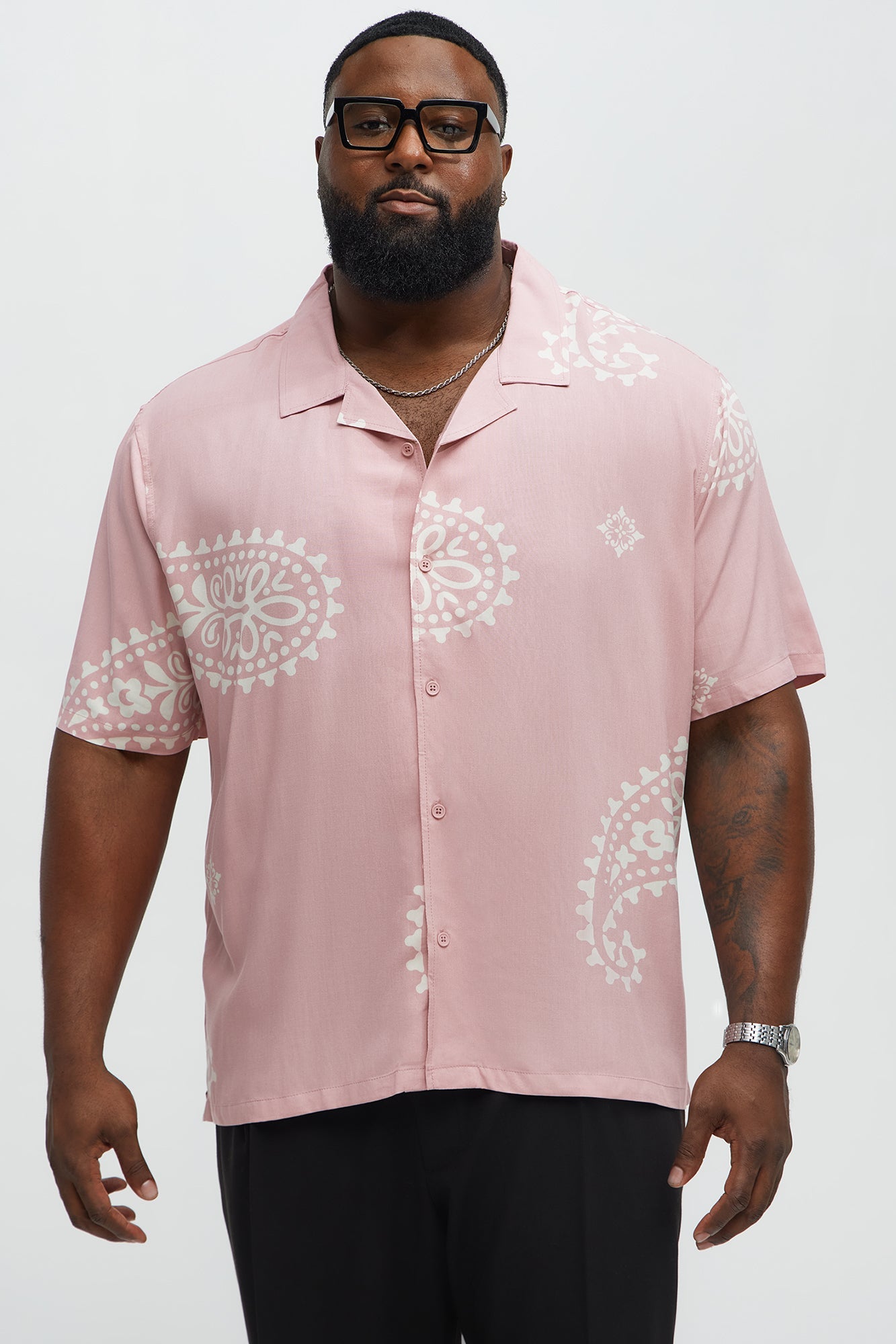 Paisley Rayon Shirt - Pink
