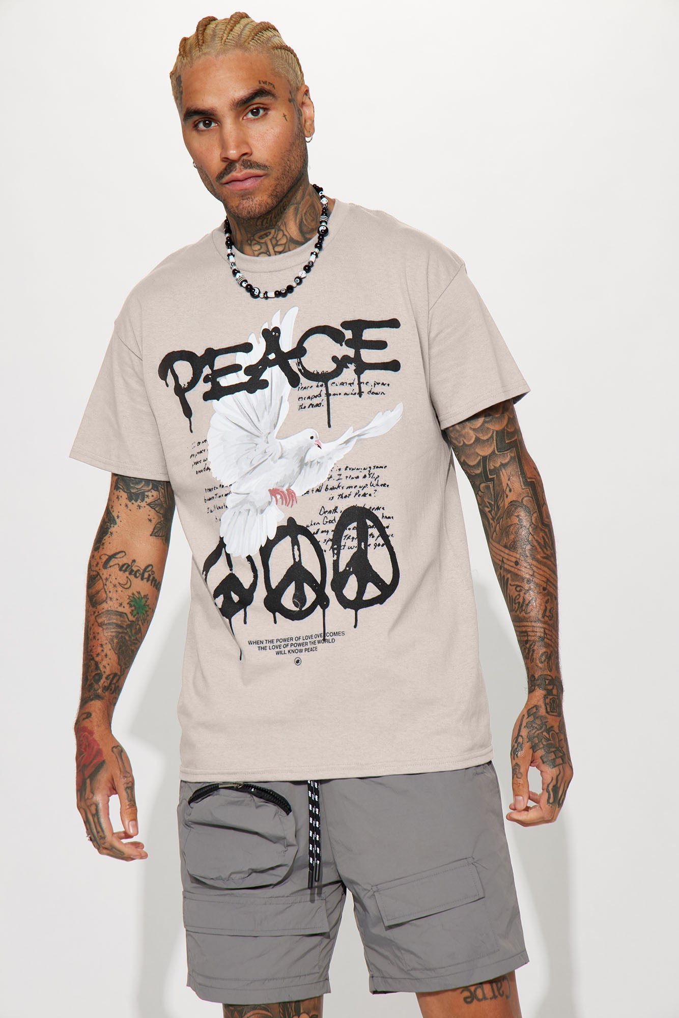 The Power Of Peace Short Sleeve Tee - Silver